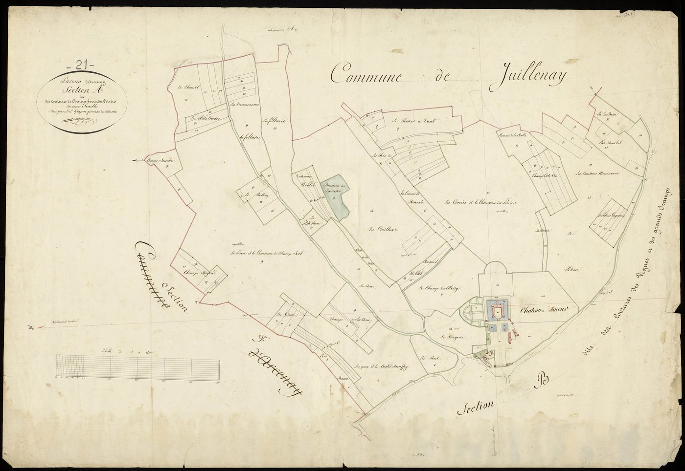 Lacour-d'Arcenay - Tableau d'assemblage : Sections A-D - 3 P PLAN 214/11