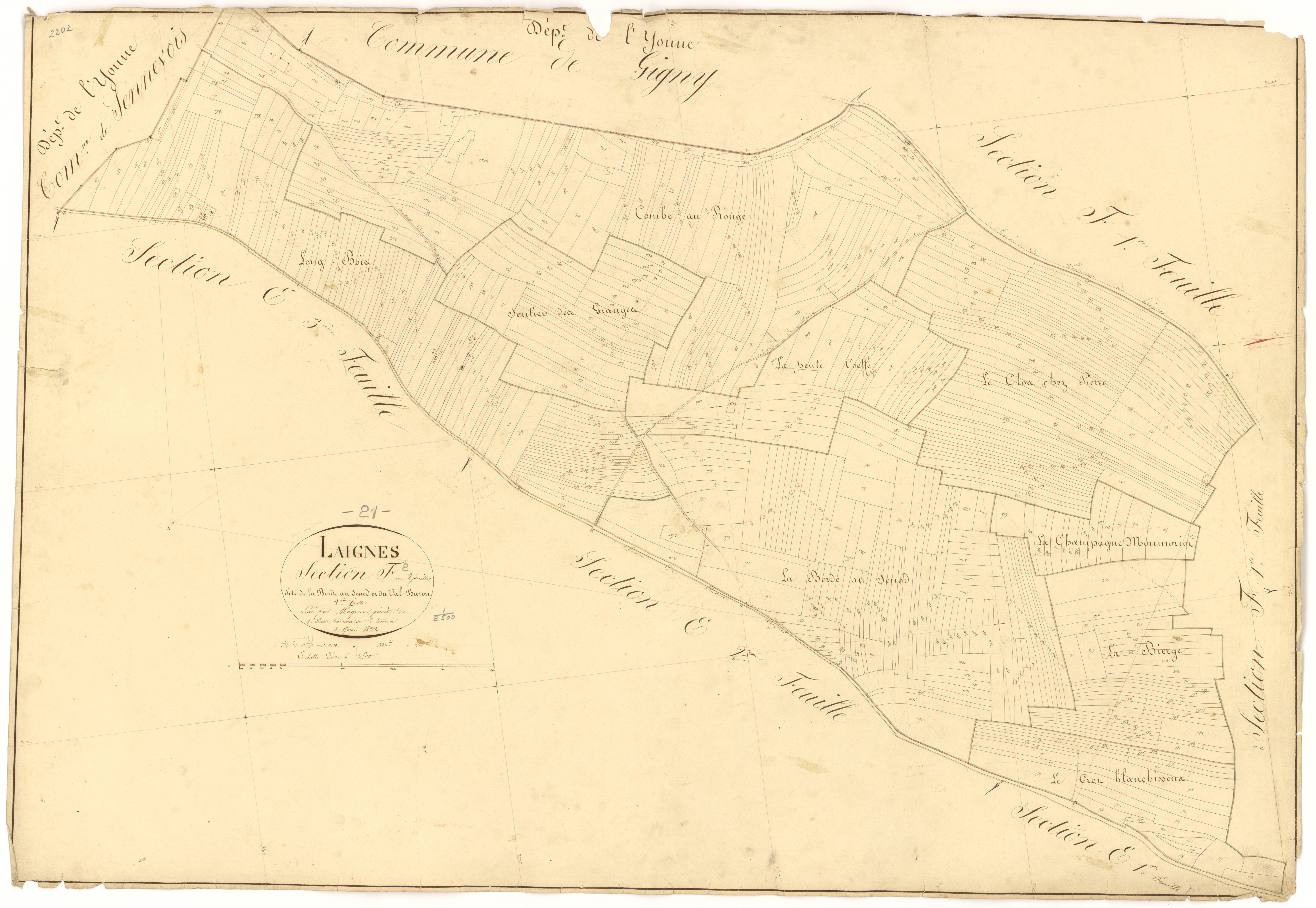 Laignes - Section F2 - 3 P PLAN 338/18