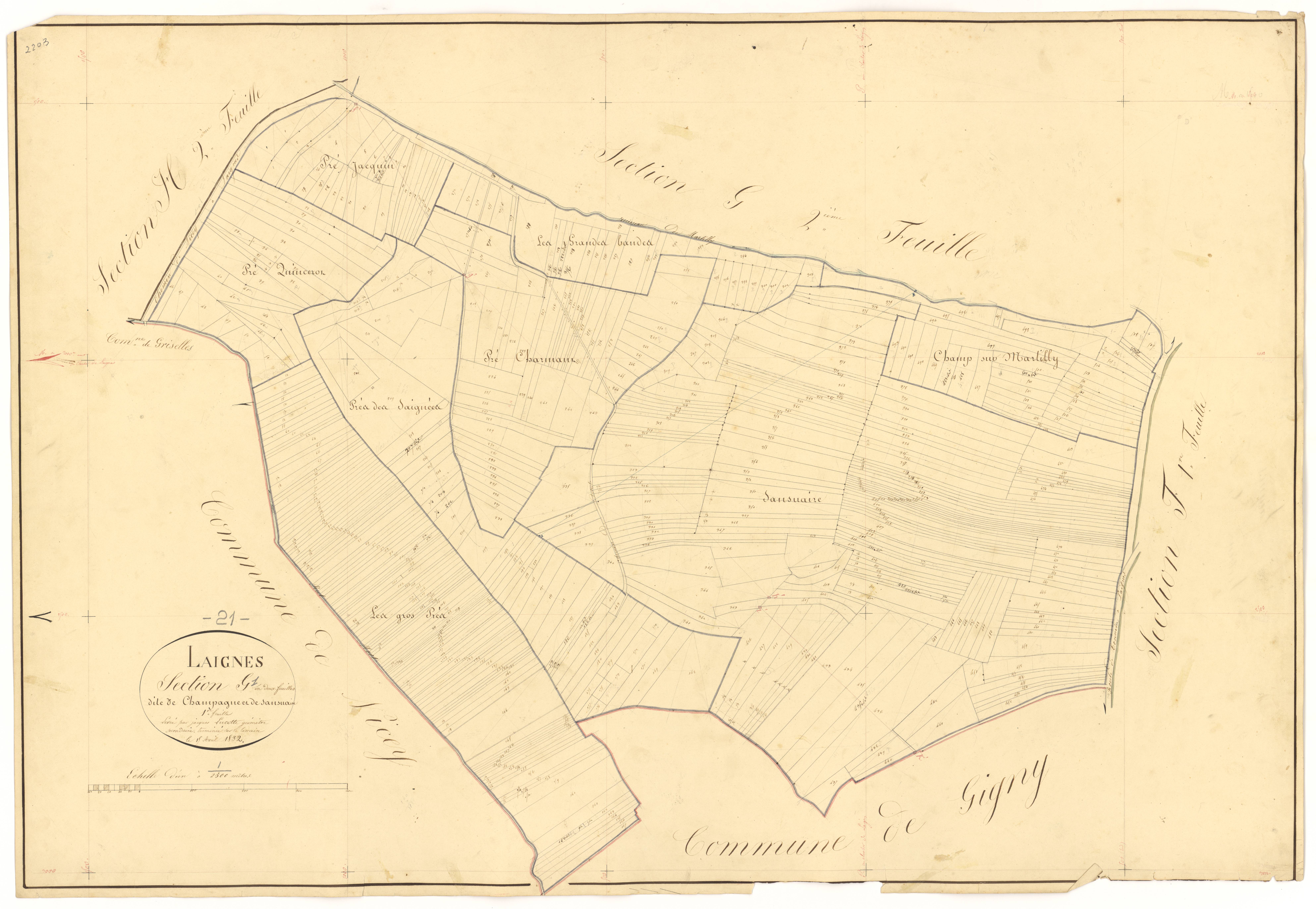 Laignes - Section G1 - 3 P PLAN 338/19