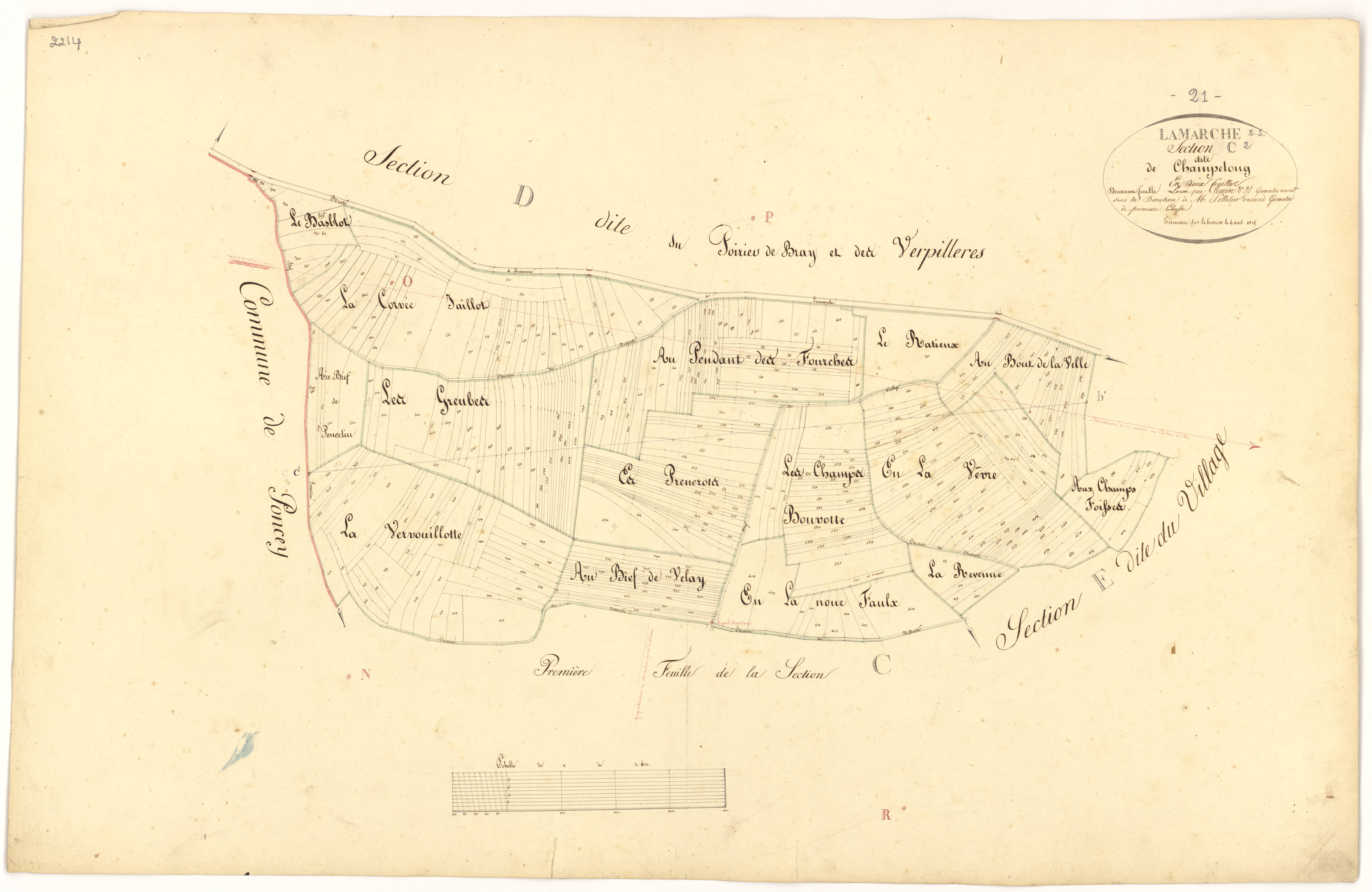 Lamarche-sur-Saône - Section C2 - 3 P PLAN 377/8