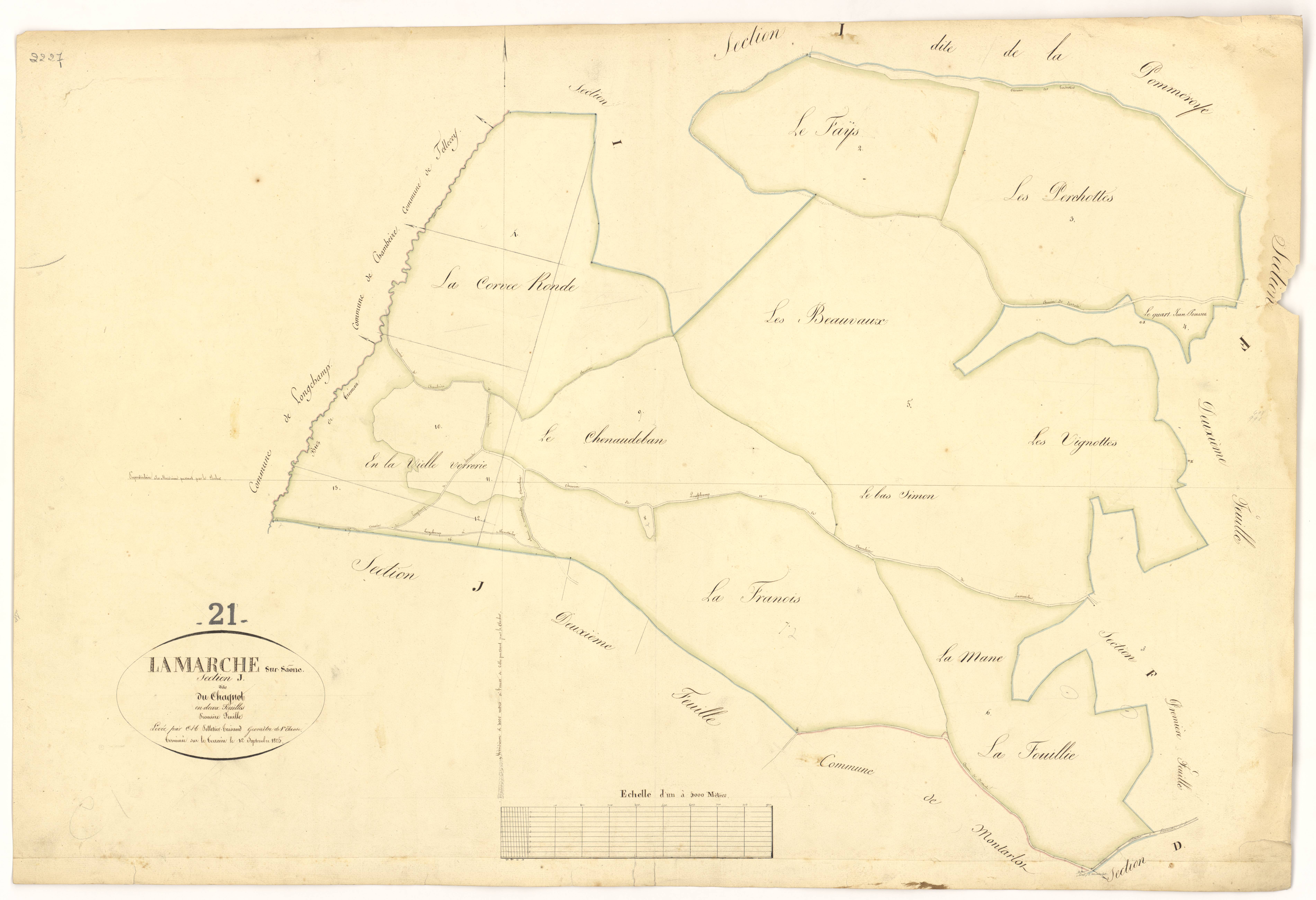 Lamarche-sur-Saône - Section J1 - 3 P PLAN 377/21