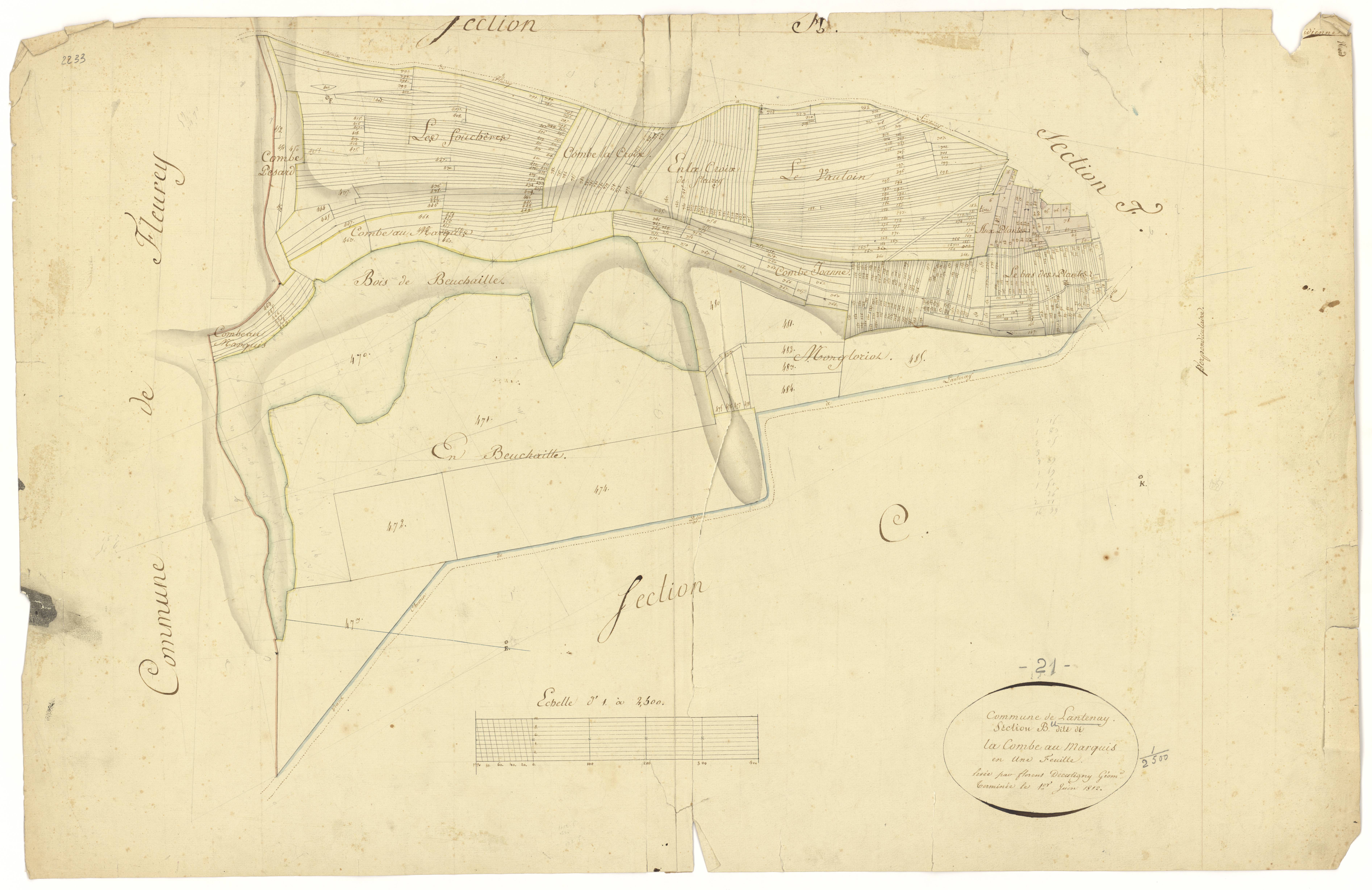 Lantenay - Section B - 3 P PLAN 339/5