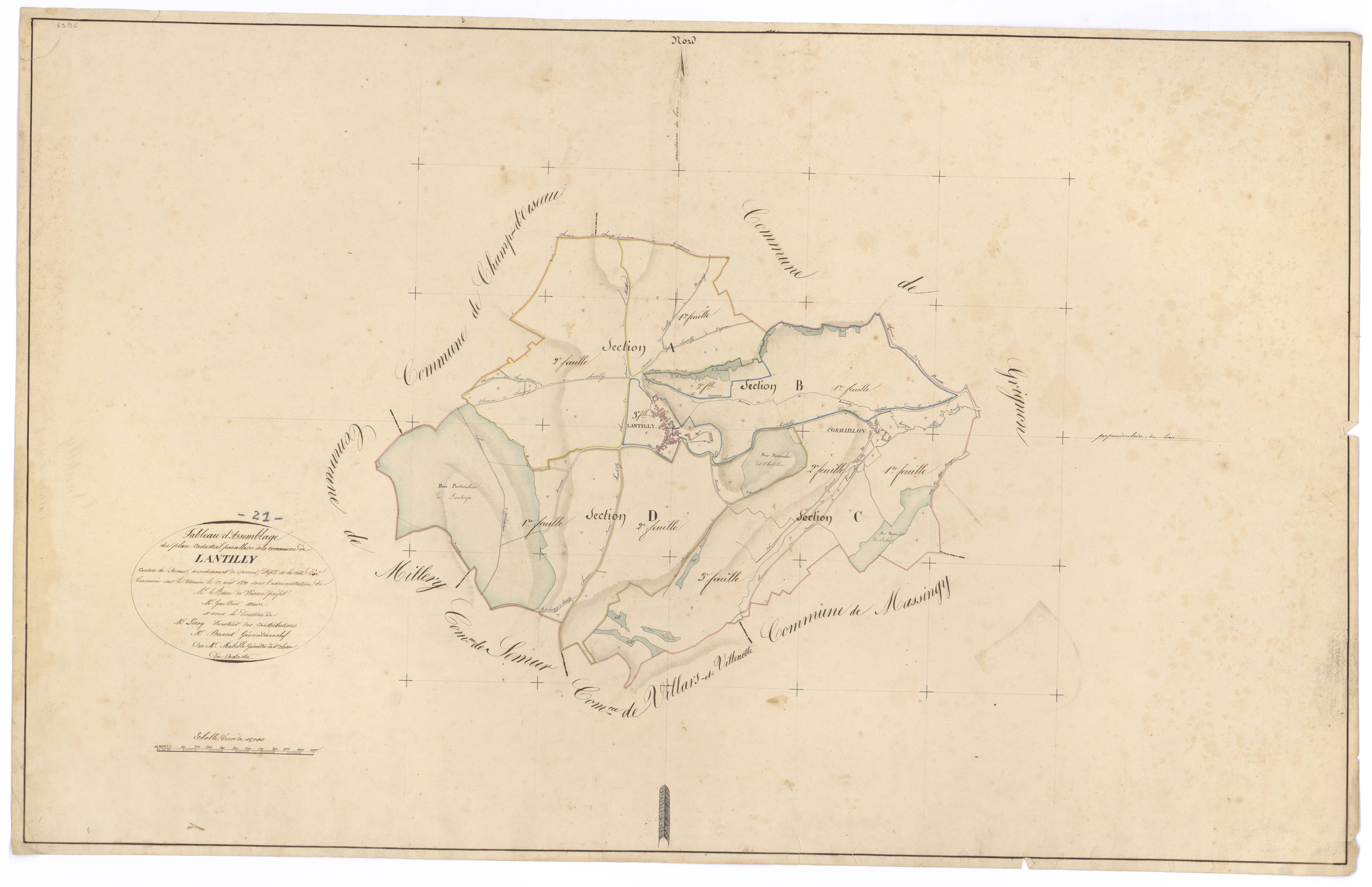 Lantilly - Tableau d'assemblage - 3 P PLAN 341/1