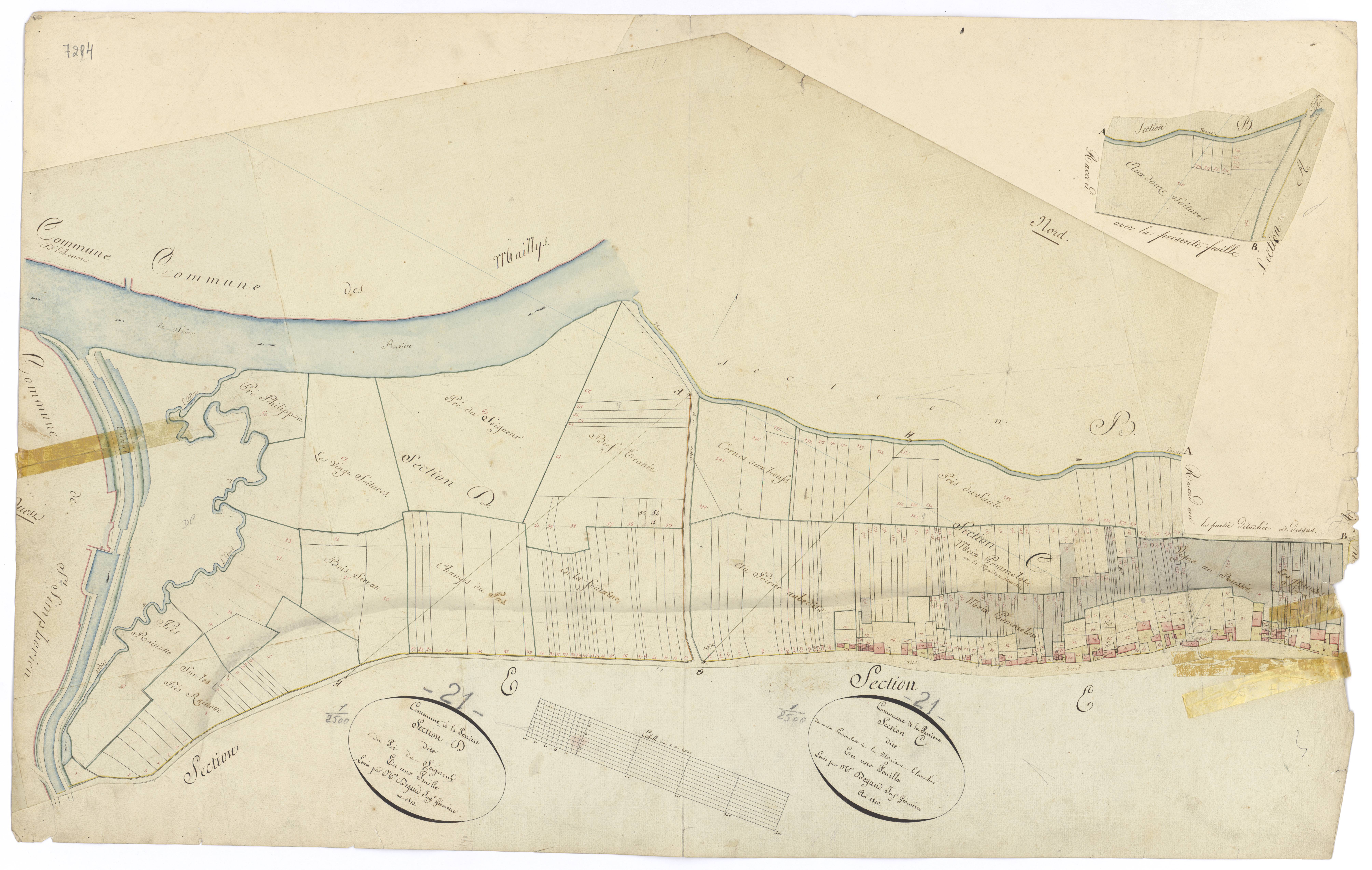 Laperrière-sur-Saône - Sections B, C et D - 3 P PLAN 480/3