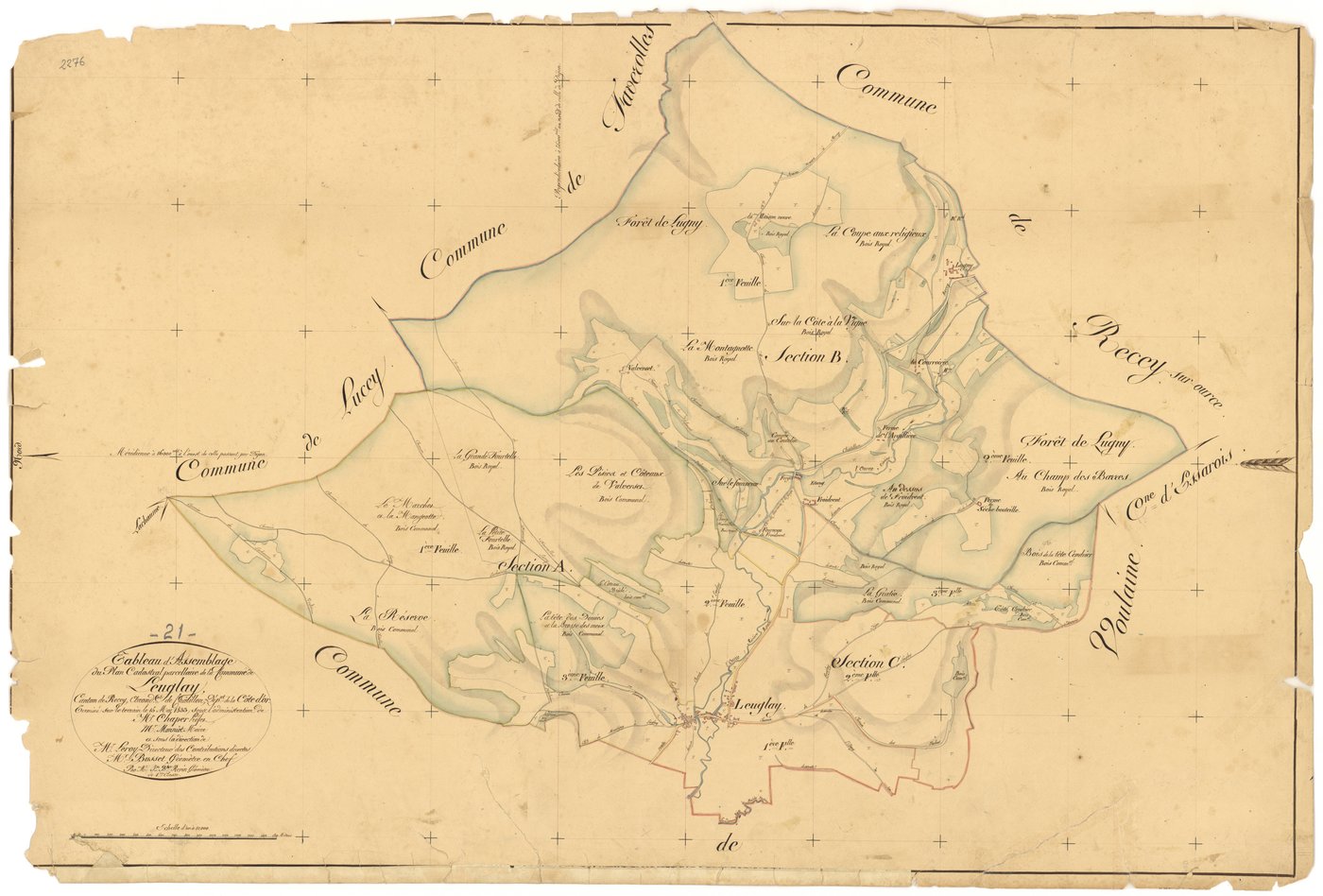 Leuglay - Tableau d'assemblage - 3 P PLAN 344/1