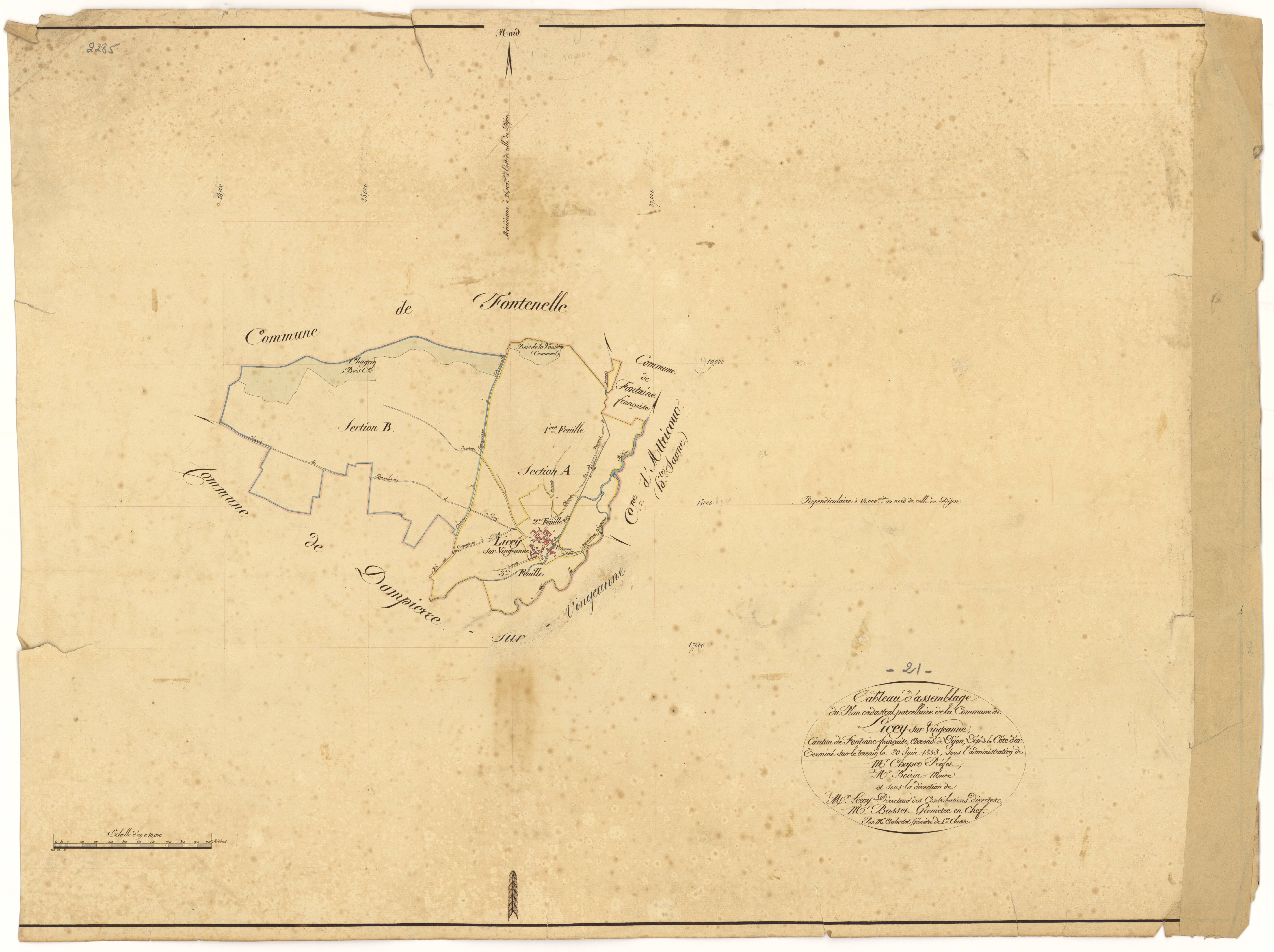 Licey-sur-Vingeanne - Tableau d'assemblage - 3 P PLAN 345/1