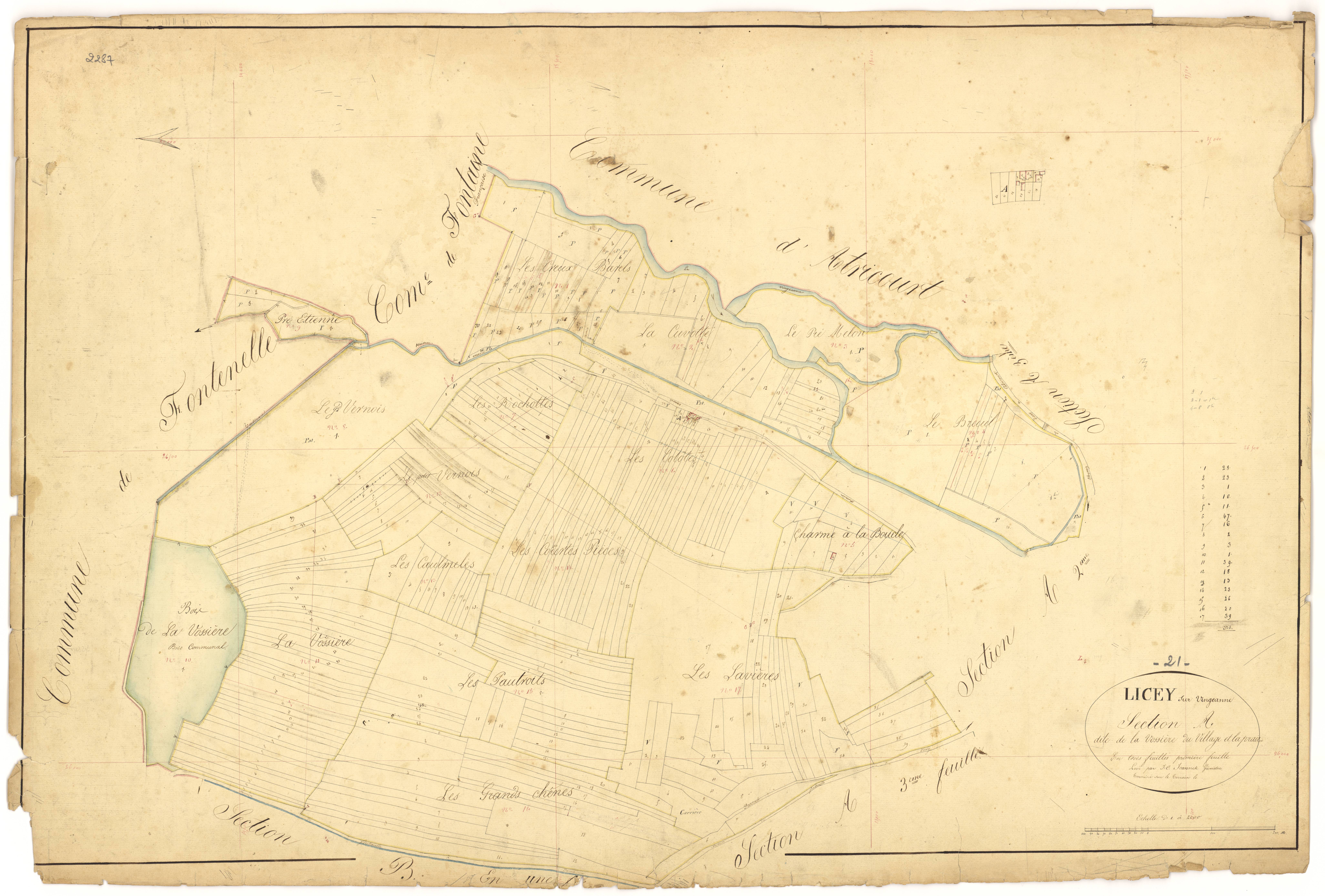 Licey-sur-Vingeanne - Section A1 - 3 P PLAN 345/3