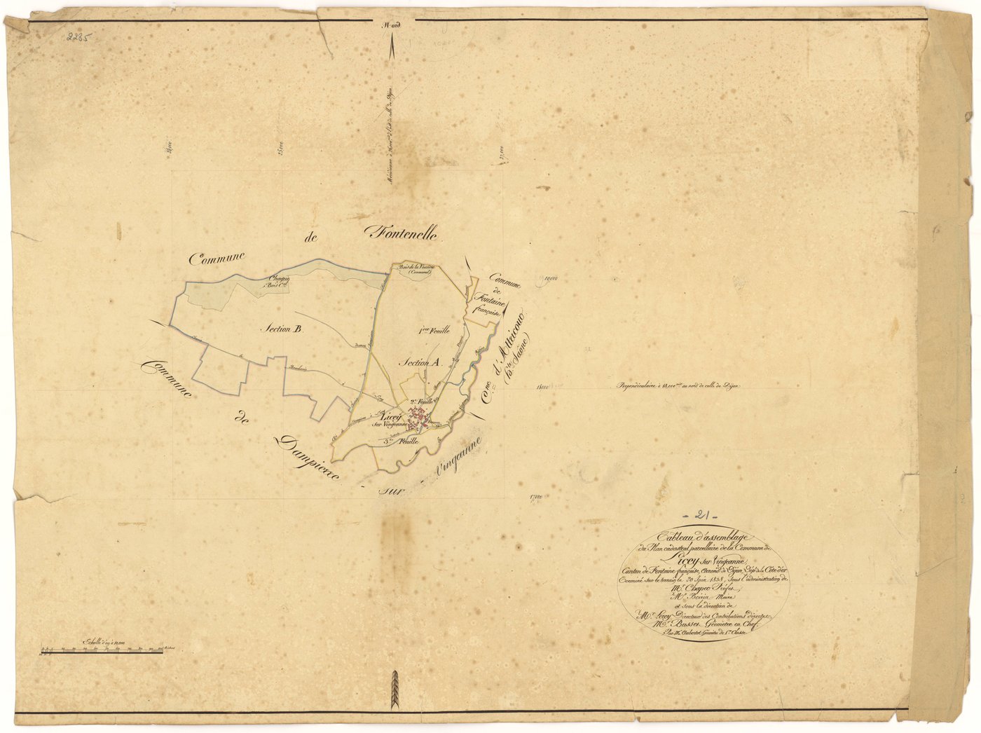 Licey-sur-Vingeanne - Tableau d'assemblage - 3 P PLAN 345/1