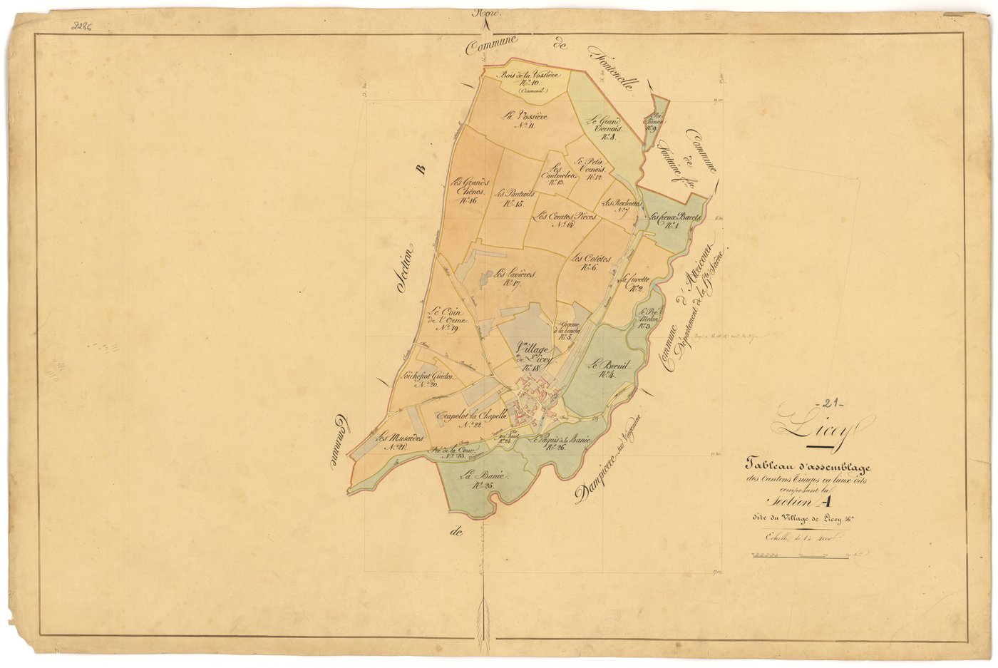 Licey-sur-Vingeanne - Section A (tableau d'assemblage) - 3 P PLAN 345/2