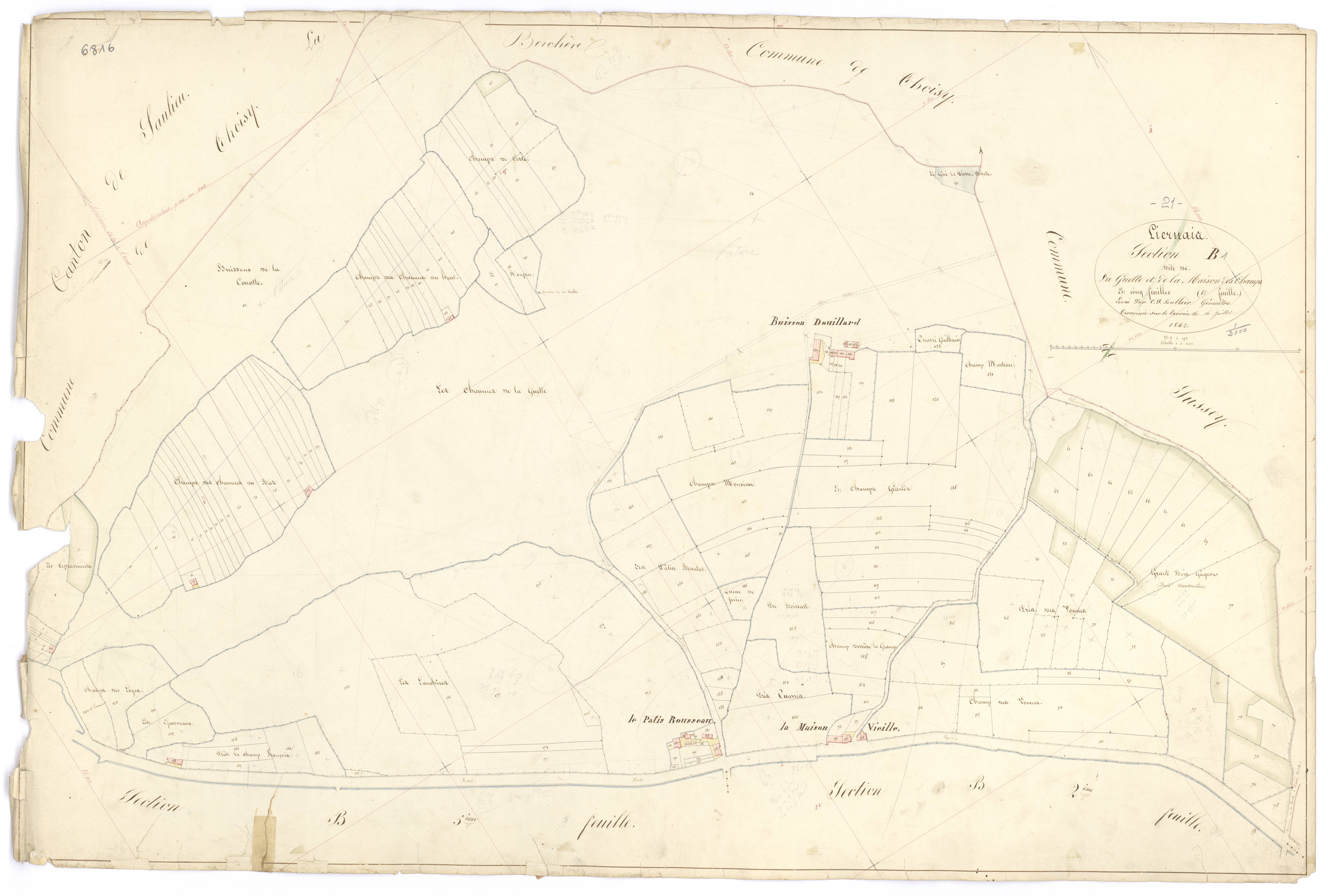 Liernais - Section B1 - 3 P PLAN 346/7