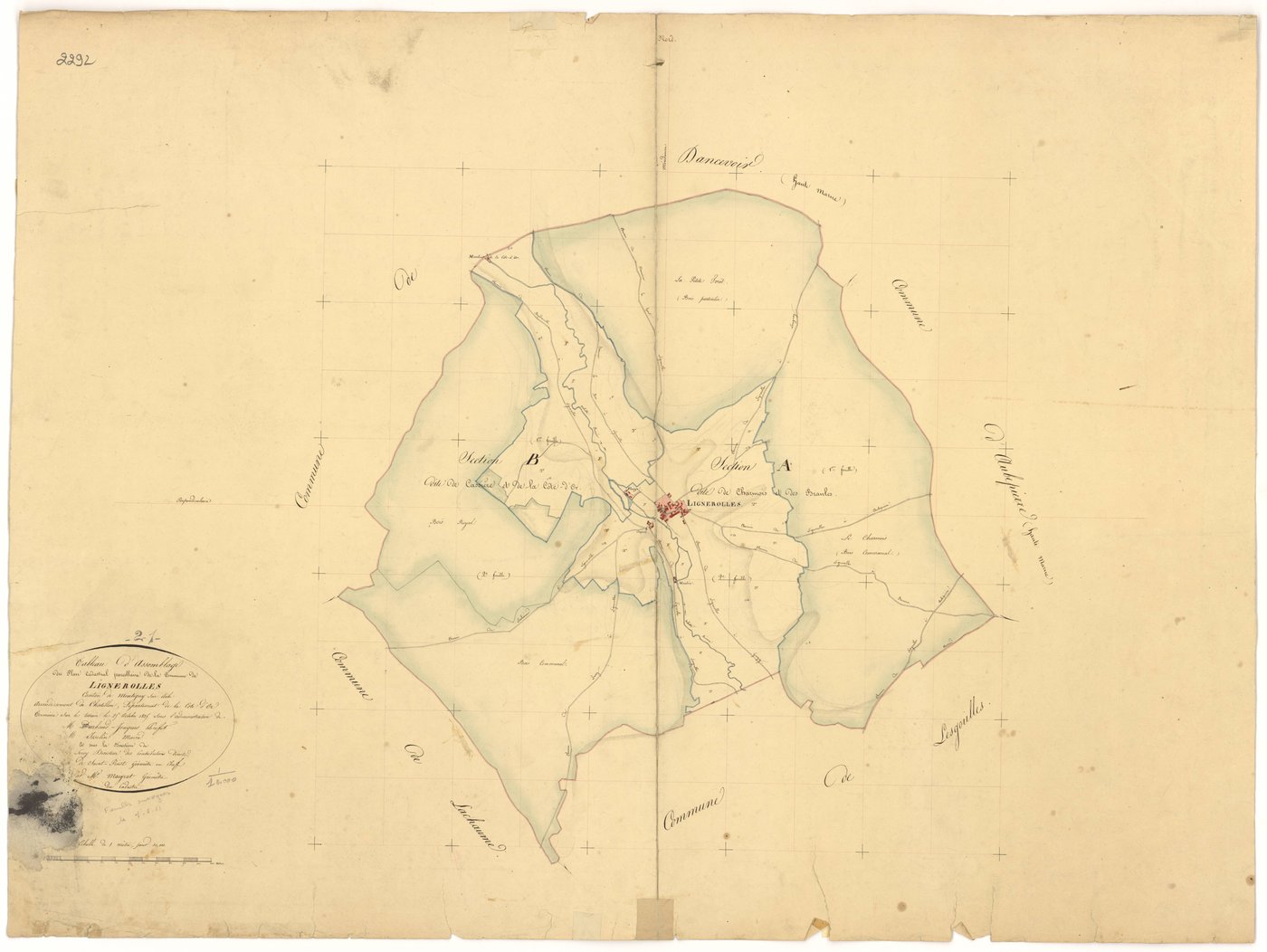 Lignerolles - Tableau d'assemblage - 3 P PLAN 347/1