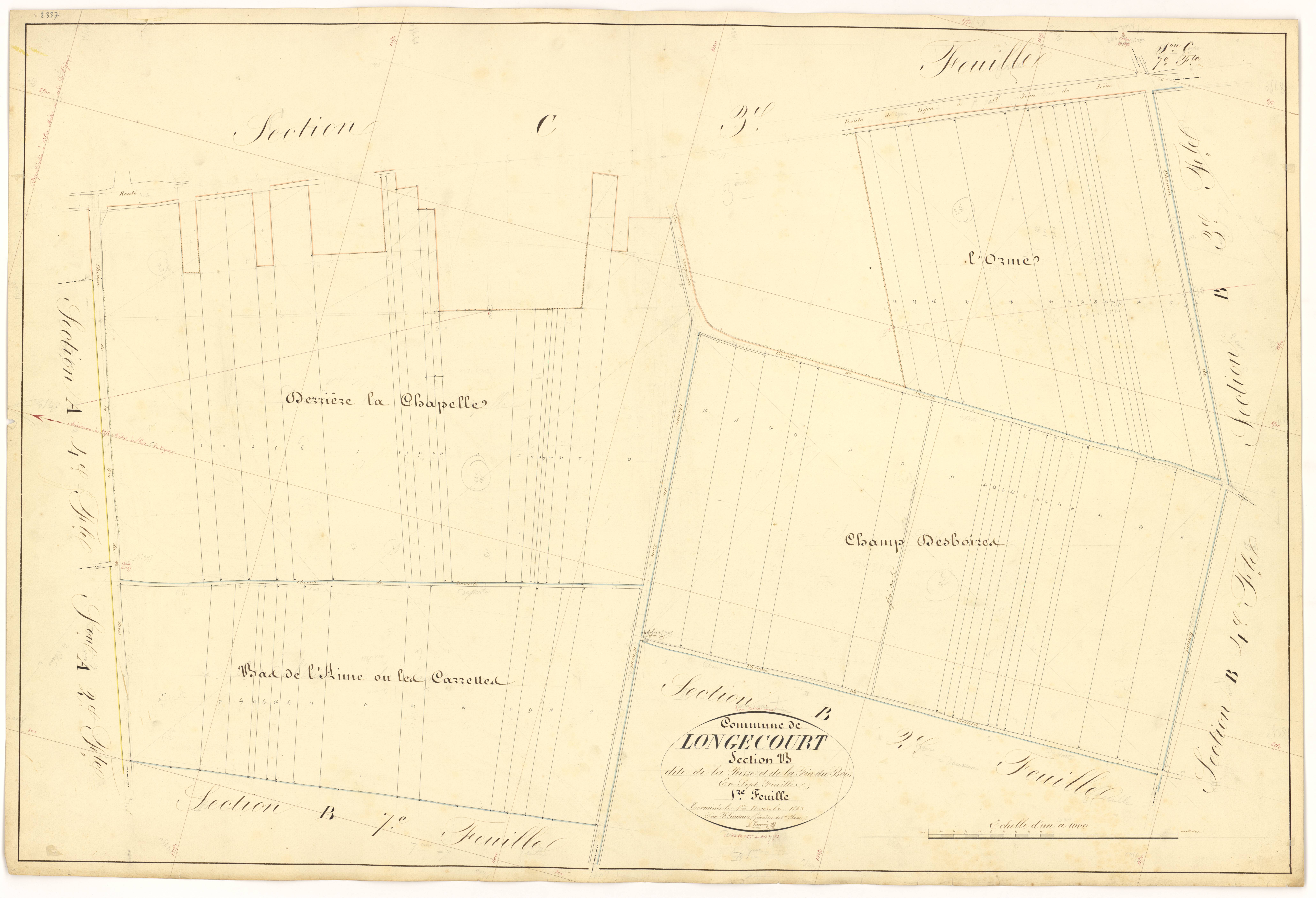 Longecourt-en-Plaine - Section B1 - 3 P PLAN 350/6