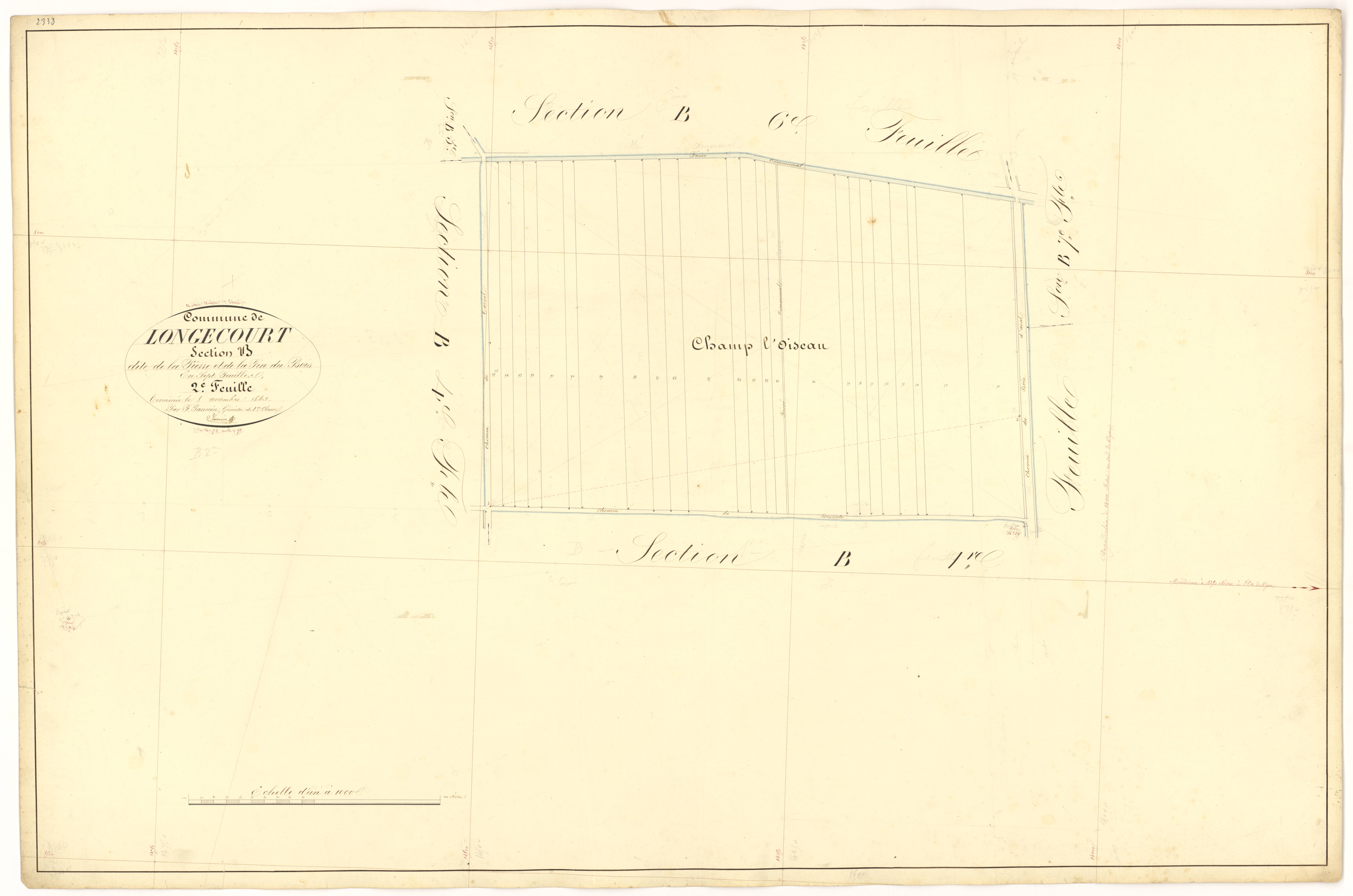 Longecourt-en-Plaine - Section B2 - 3 P PLAN 350/7