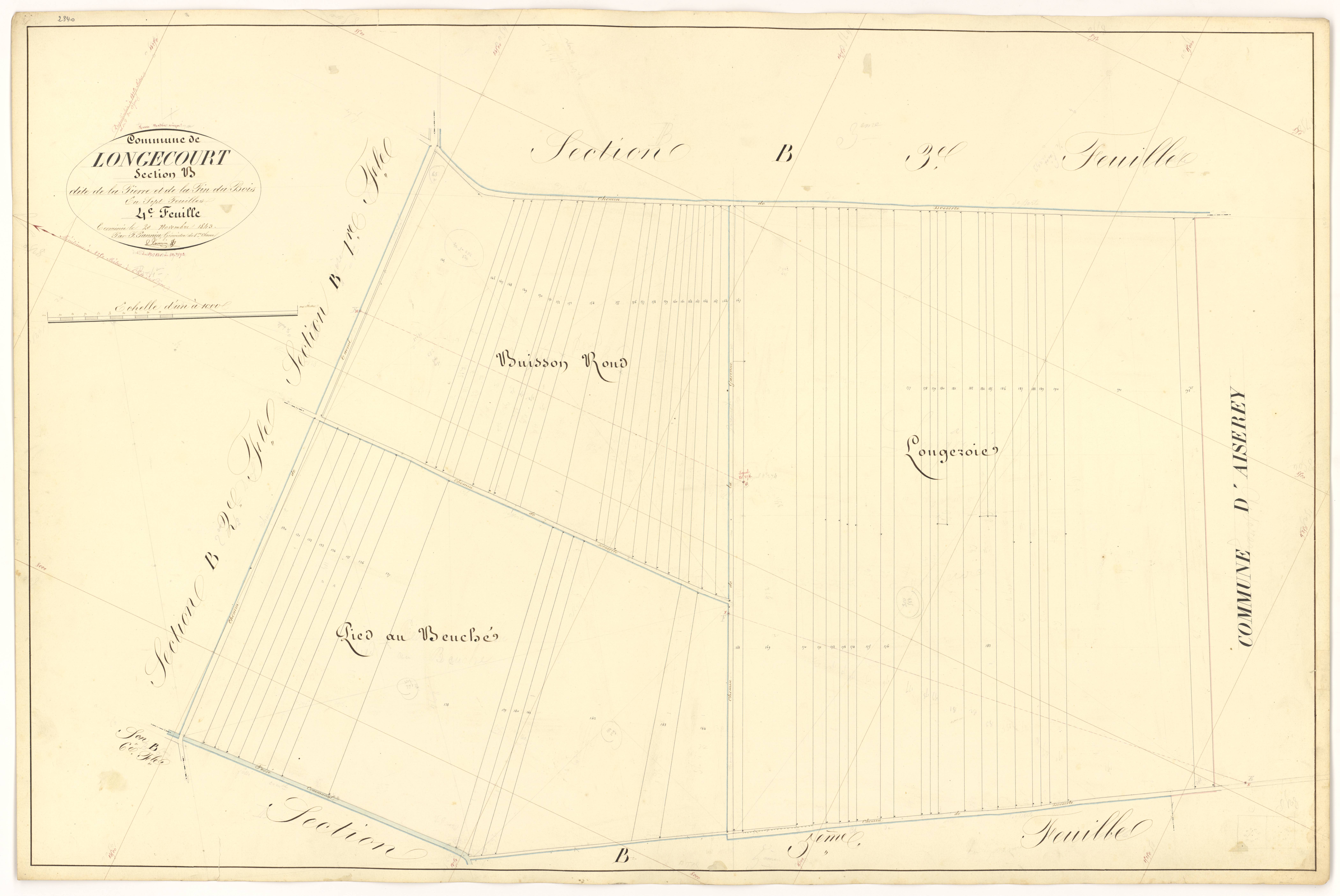 Longecourt-en-Plaine - Section B4 - 3 P PLAN 350/9