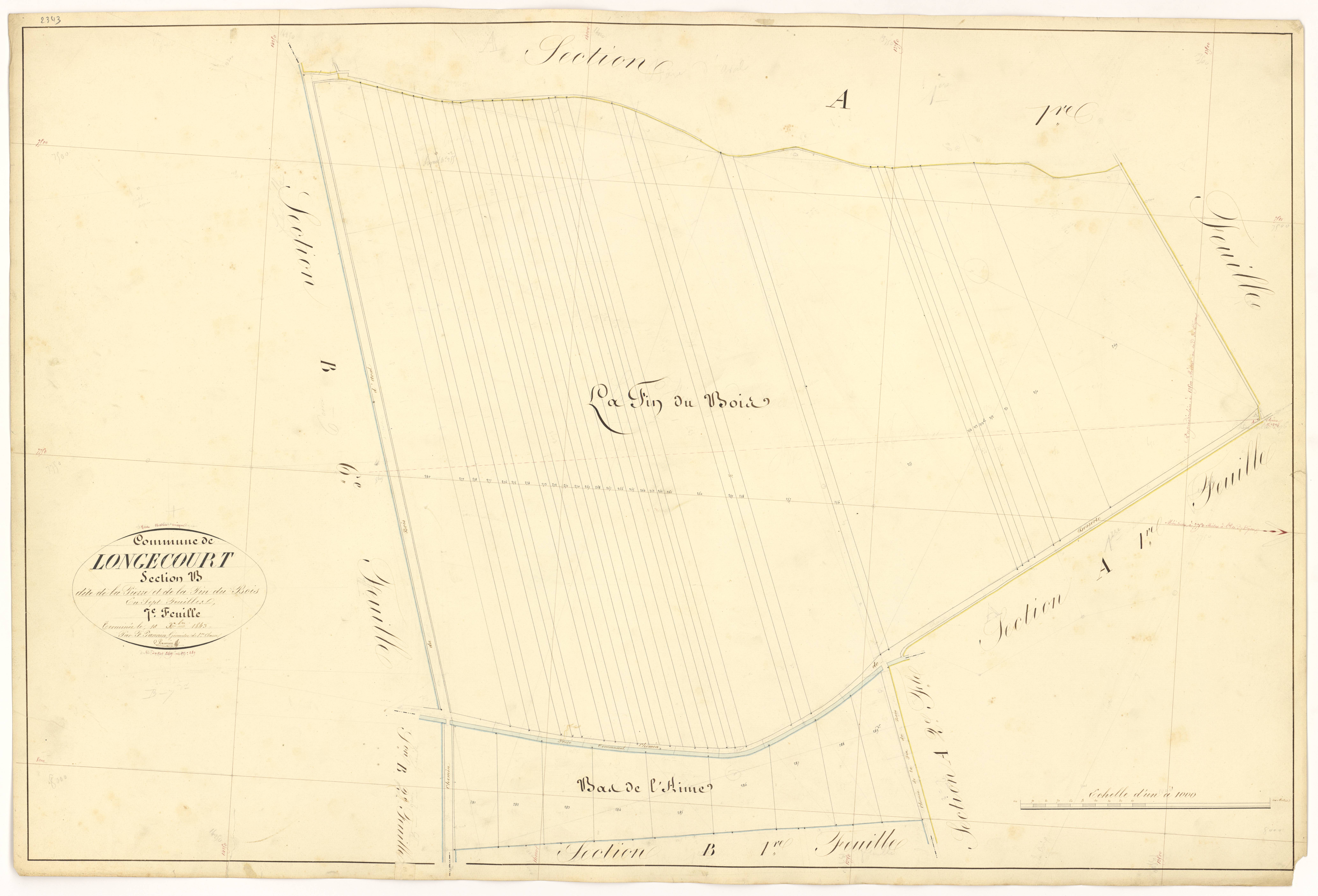 Longecourt-en-Plaine - Section B7 - 3 P PLAN 350/12
