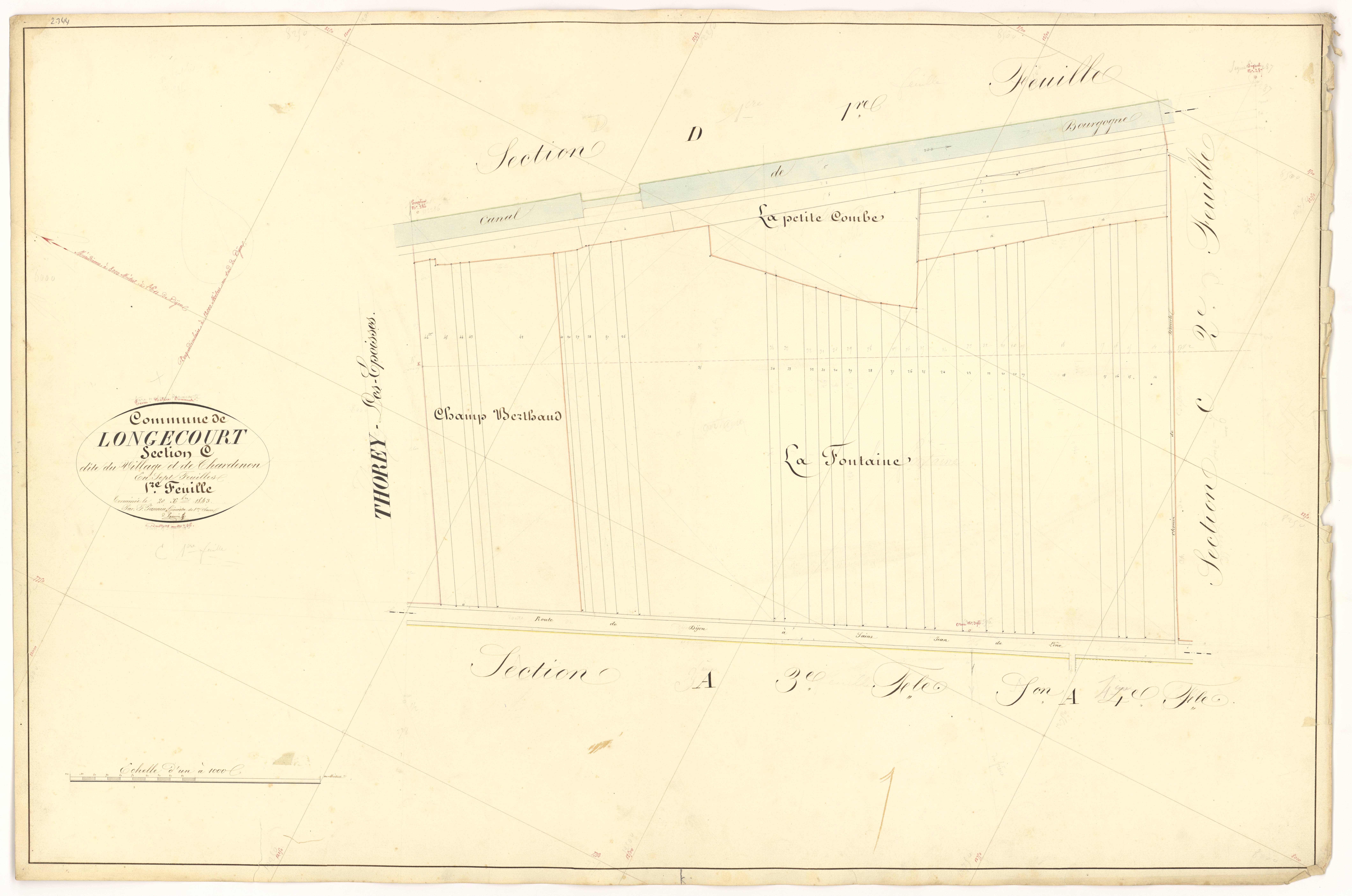 Longecourt-en-Plaine - Section C1 - 3 P PLAN 350/13