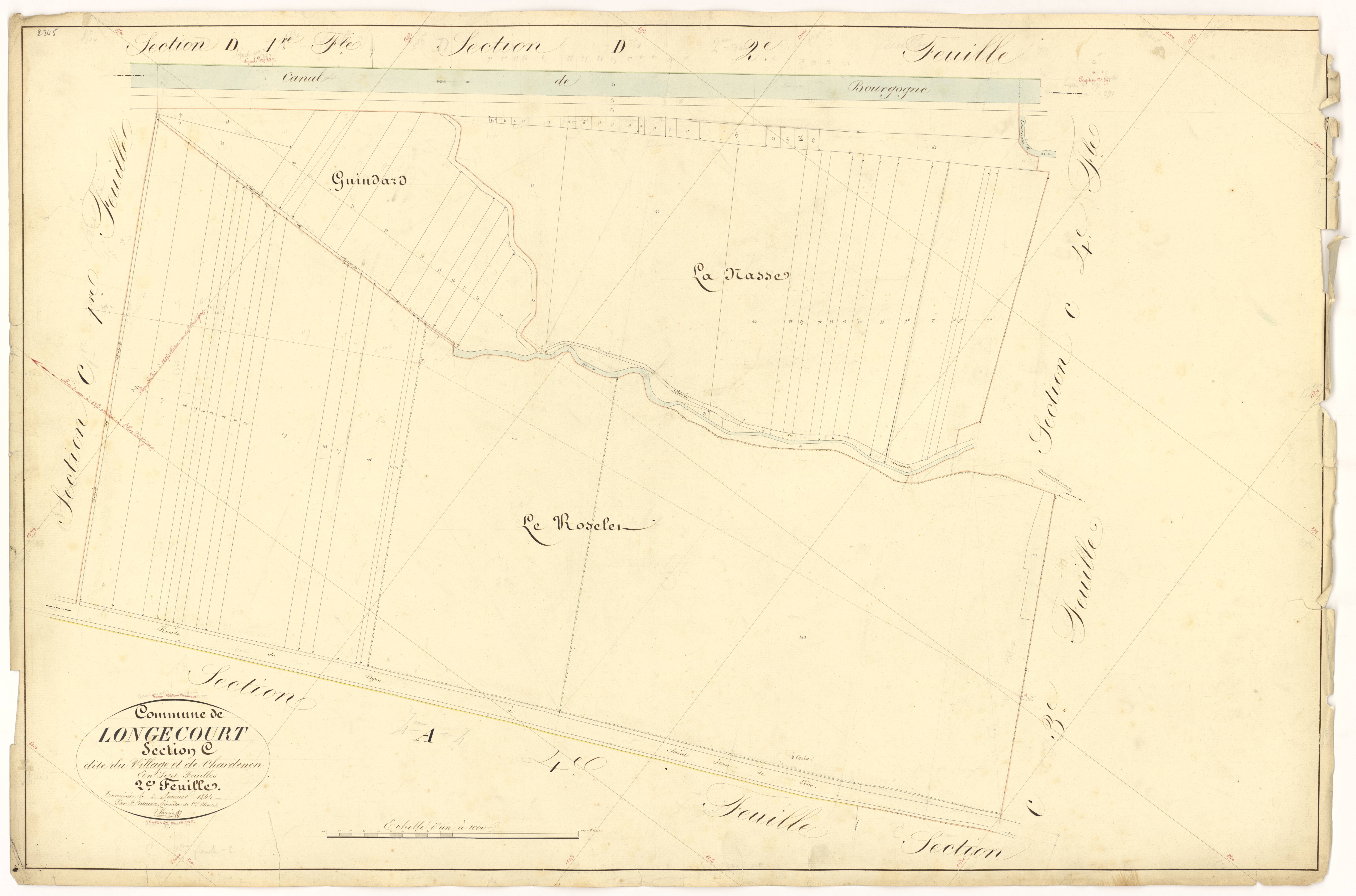 Longecourt-en-Plaine - Section C2 - 3 P PLAN 350/14