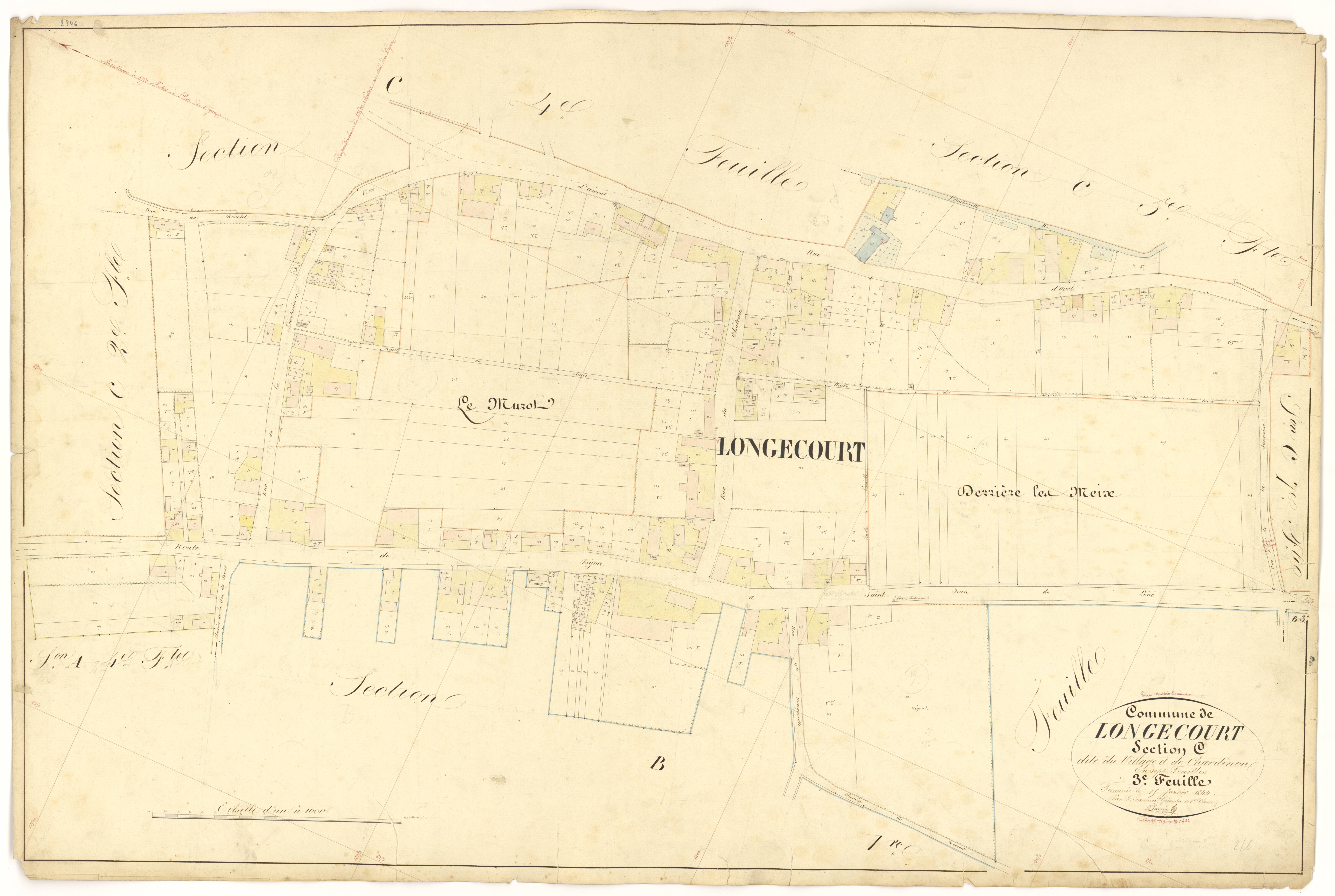 Longecourt-en-Plaine - Section C3 - 3 P PLAN 350/15