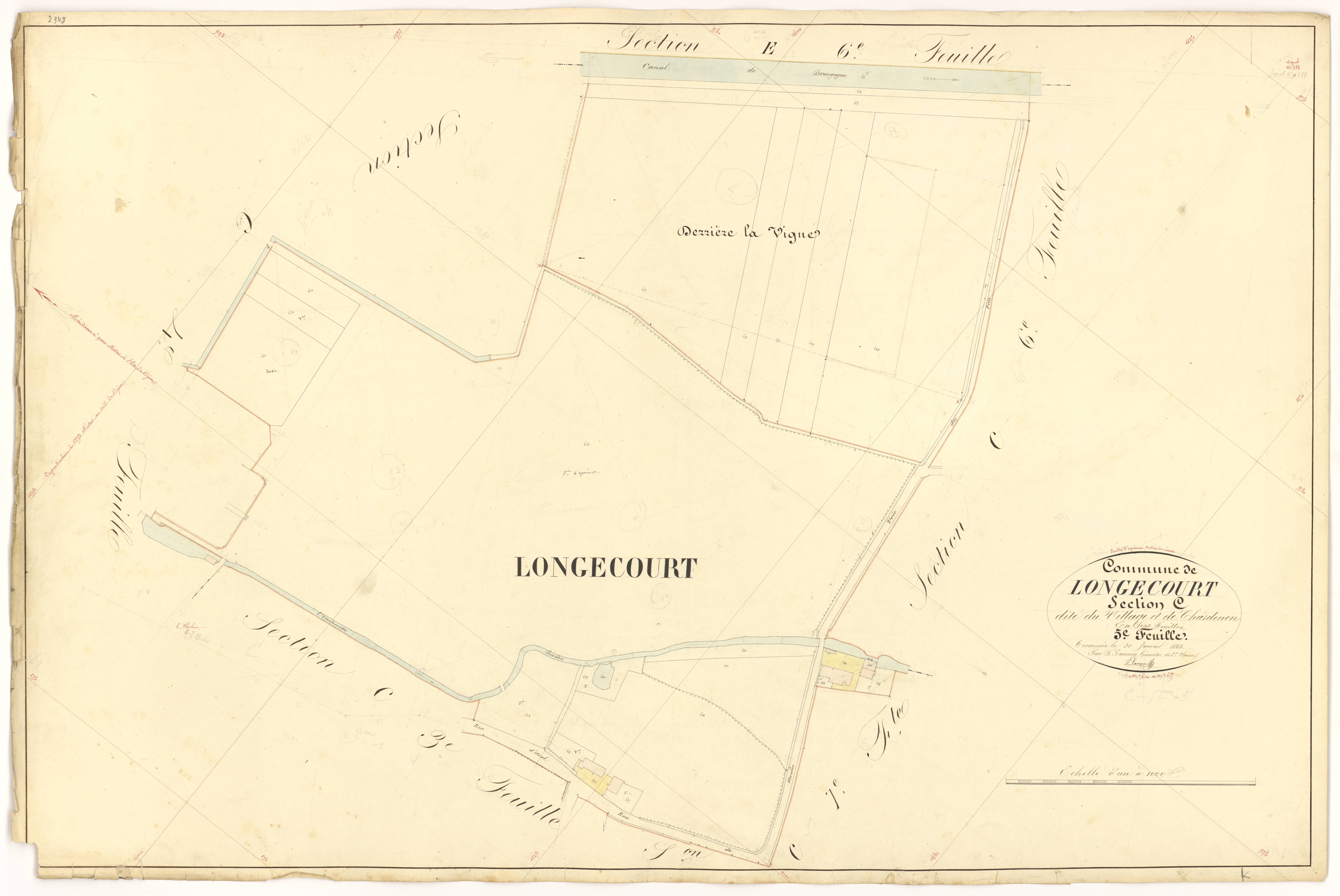 Longecourt-en-Plaine - Section C5 - 3 P PLAN 350/17