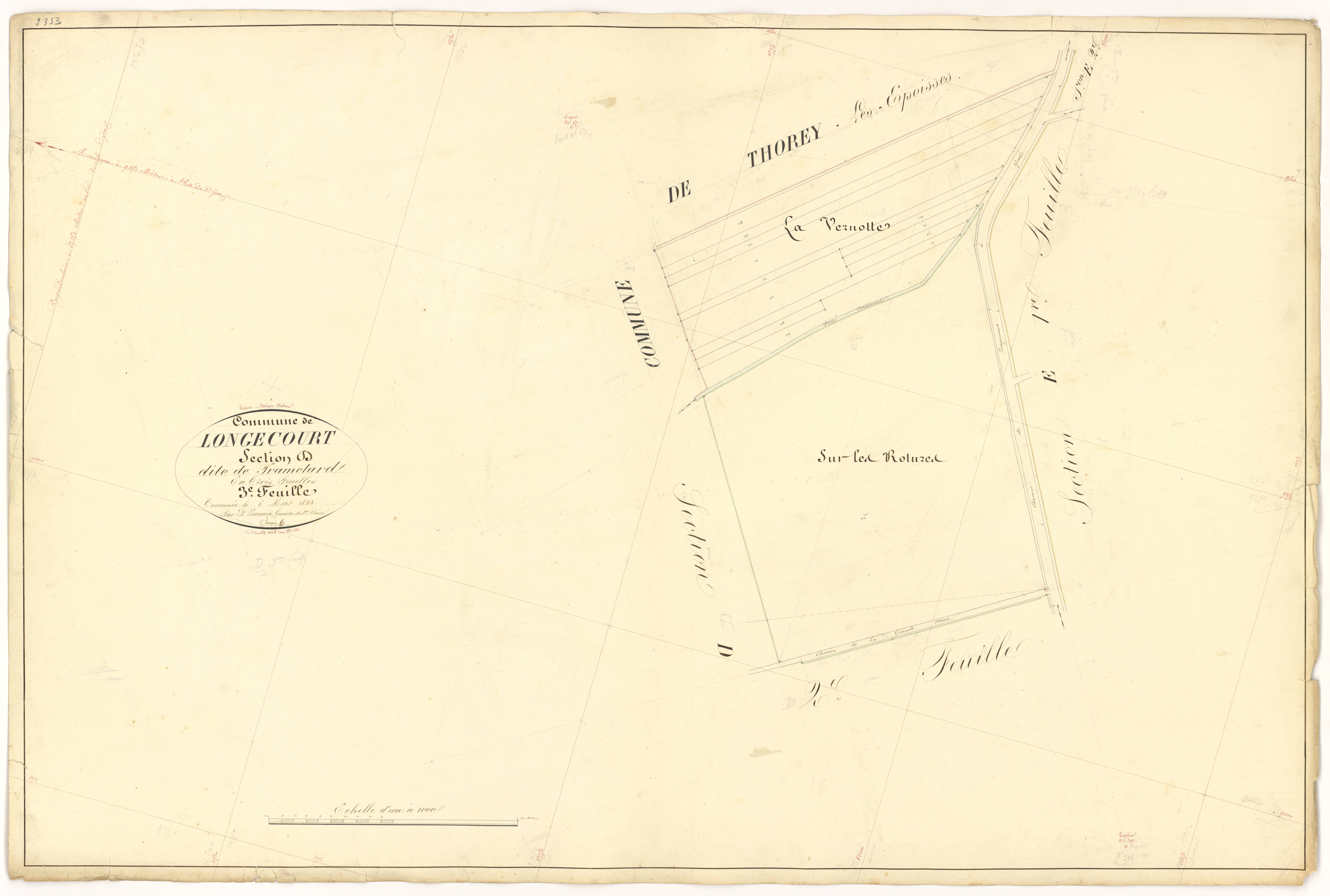 Longecourt-en-Plaine - Section D3 - 3 P PLAN 350/22