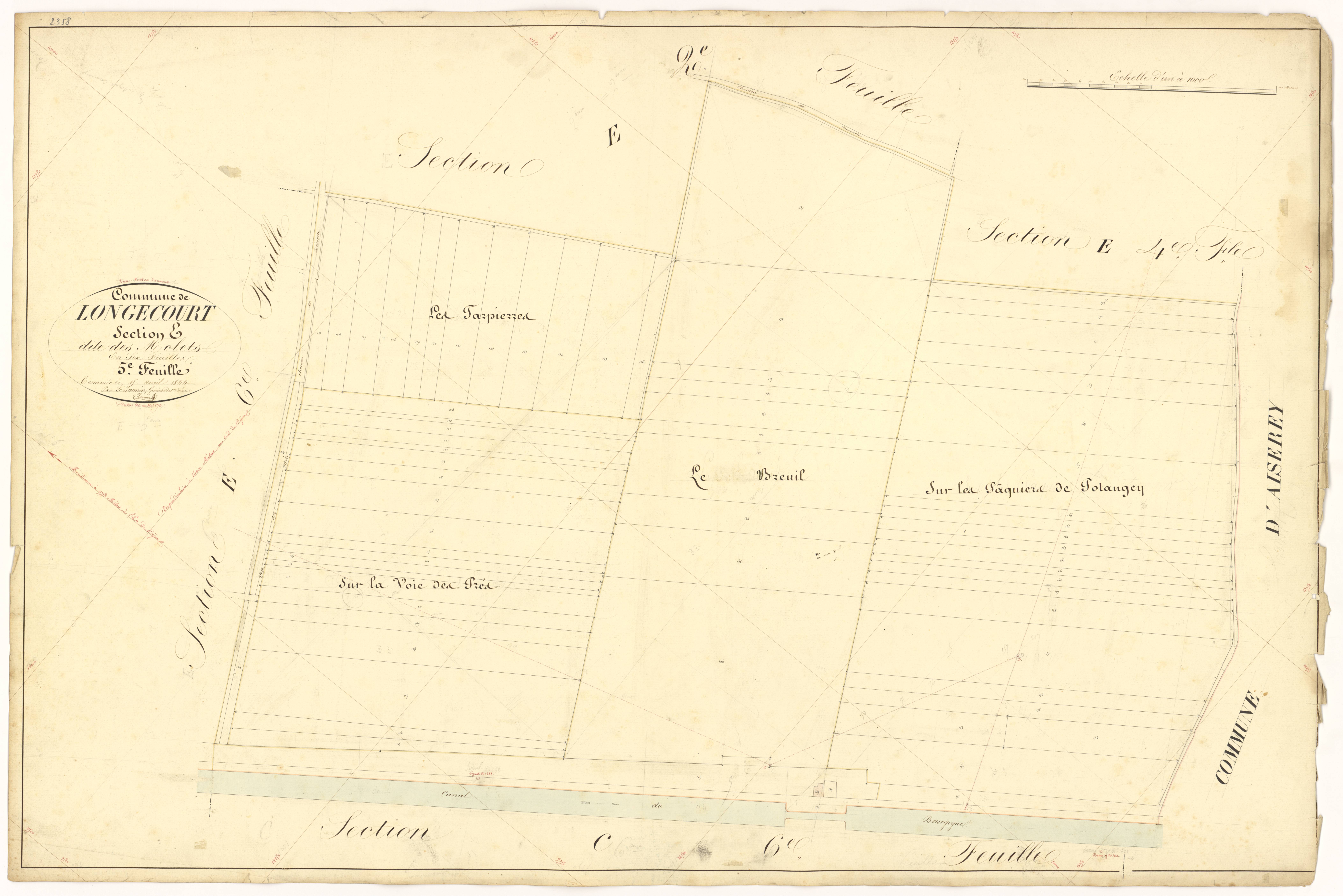 Longecourt-en-Plaine - Section E5 - 3 P PLAN 350/27