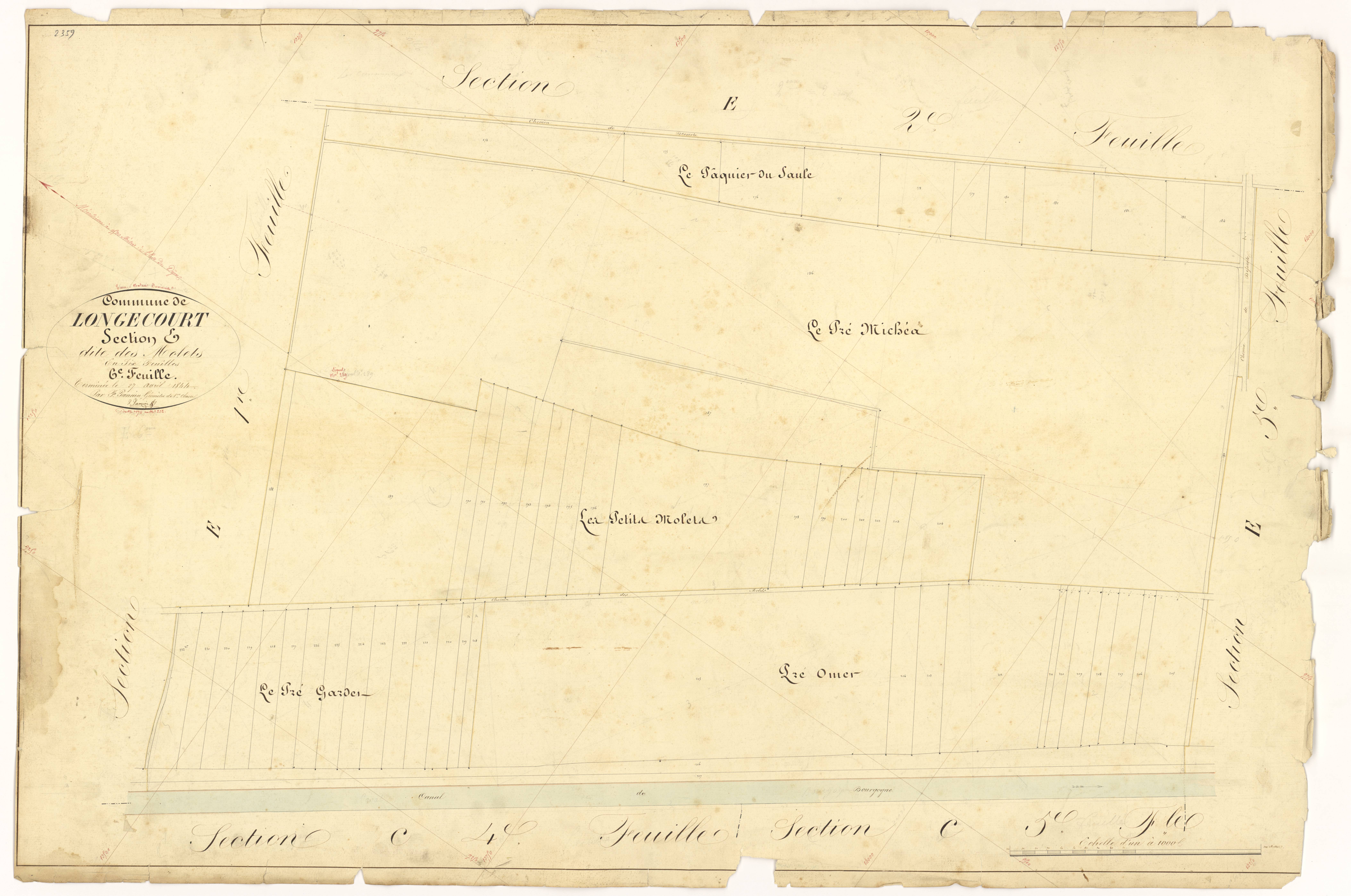 Longecourt-en-Plaine - Section E6 - 3 P PLAN 350/28