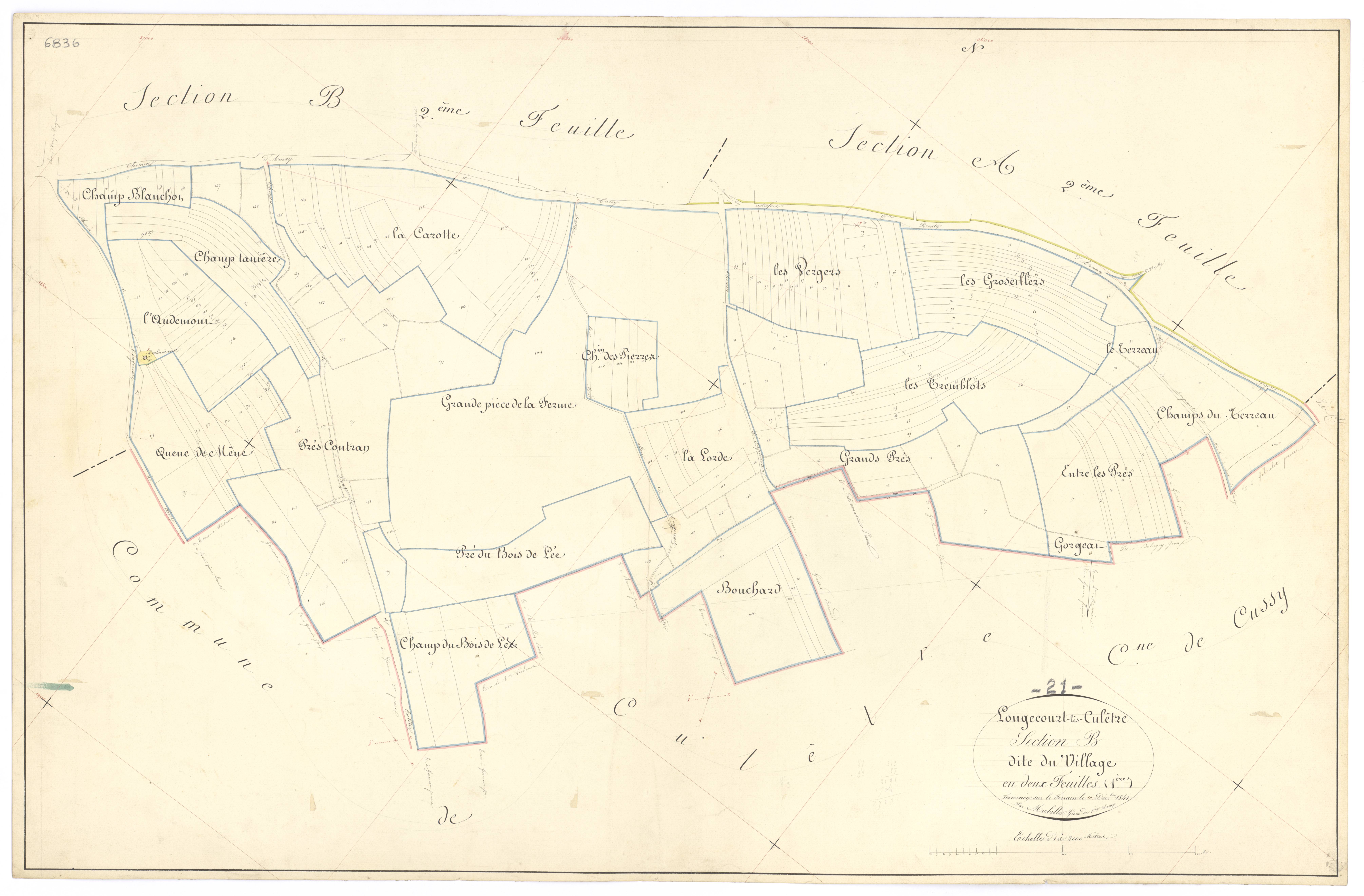 Longecourt-lès-Culêtre - Section B1 - 3 P PLAN 351/4
