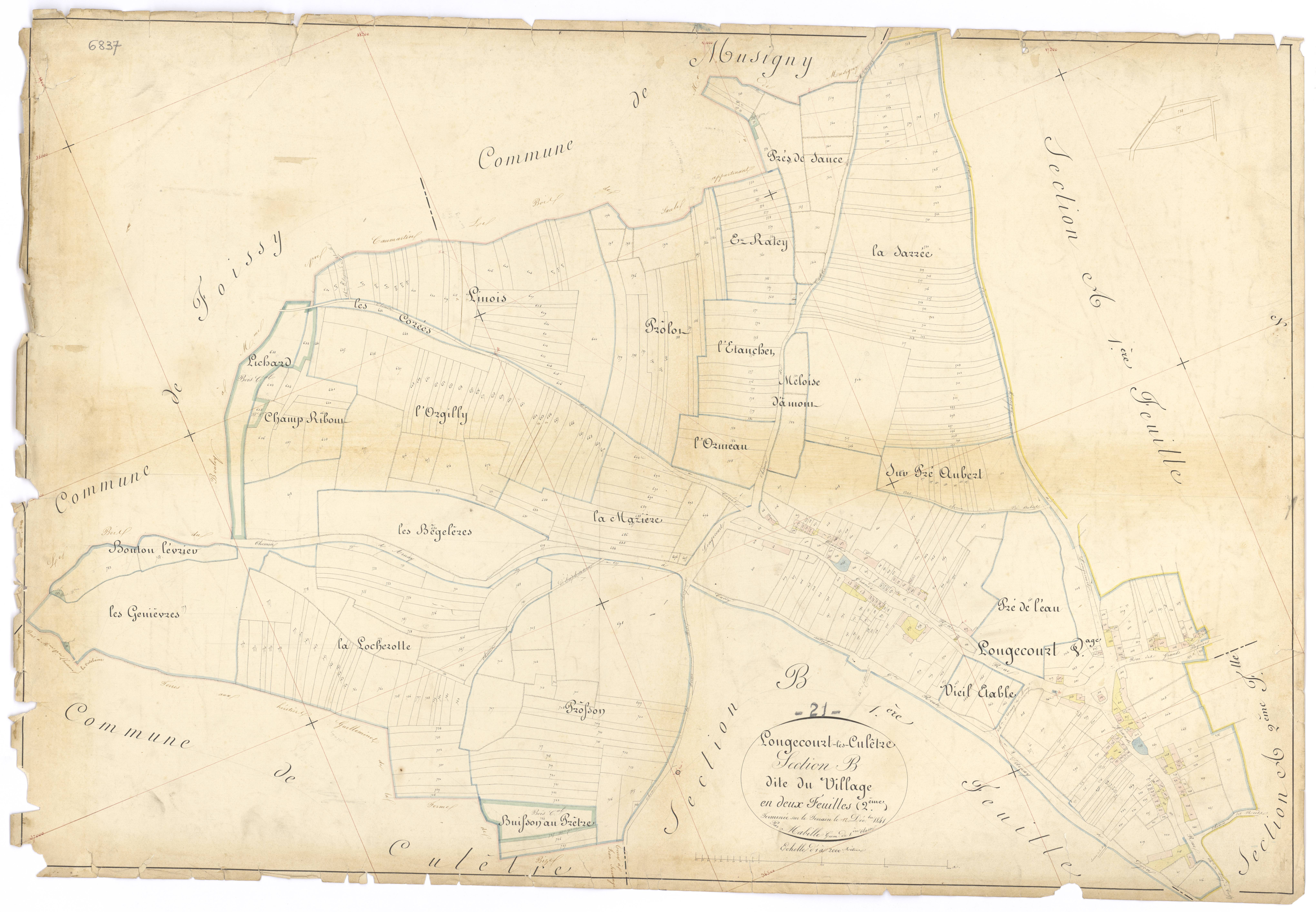 Longecourt-lès-Culêtre - Section B2 - 3 P PLAN 351/5
