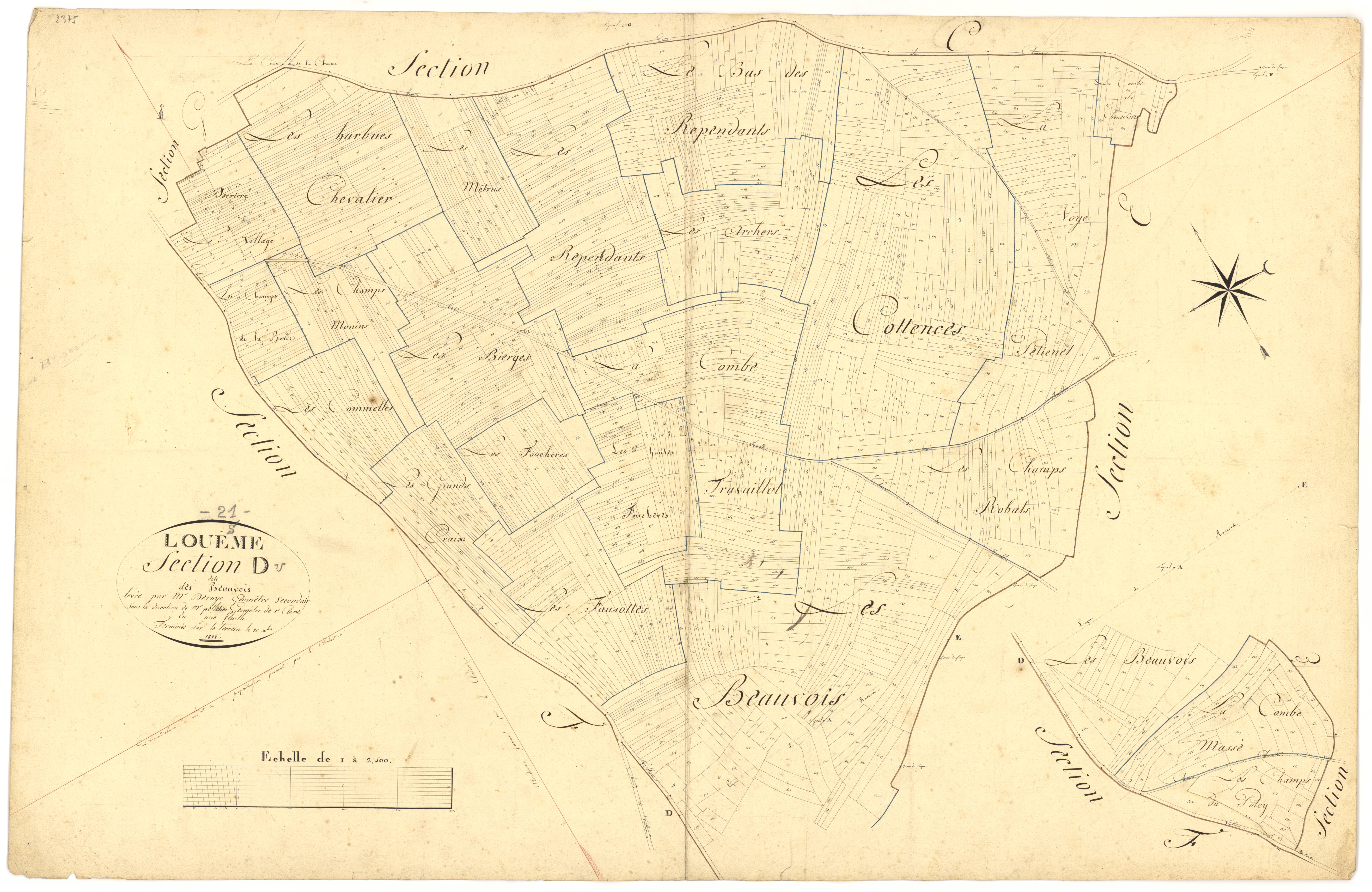 Louesme - Section D - 3 P PLAN 354/7