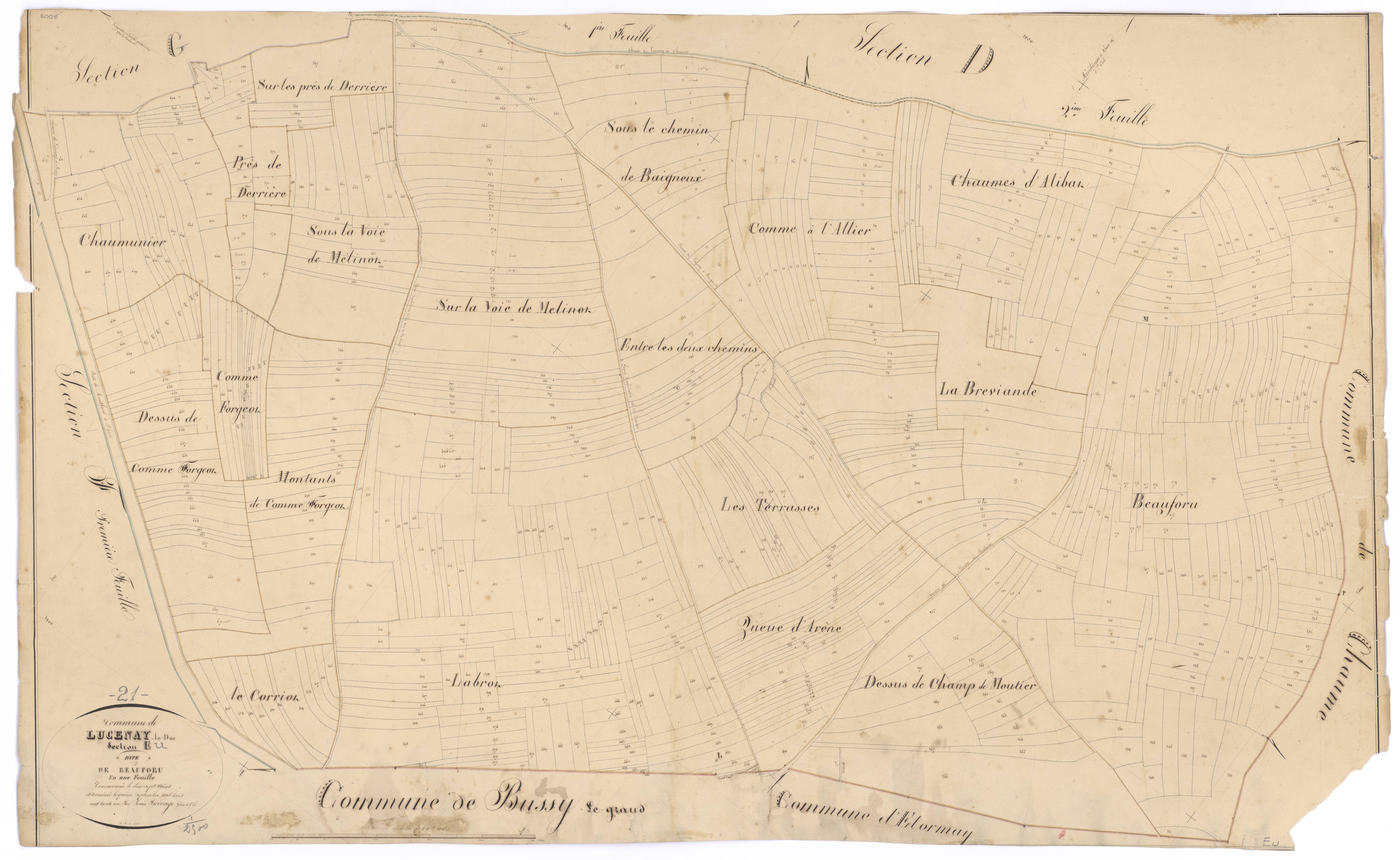 Lucenay-le-Duc - Section E - 3 P PLAN 355/10