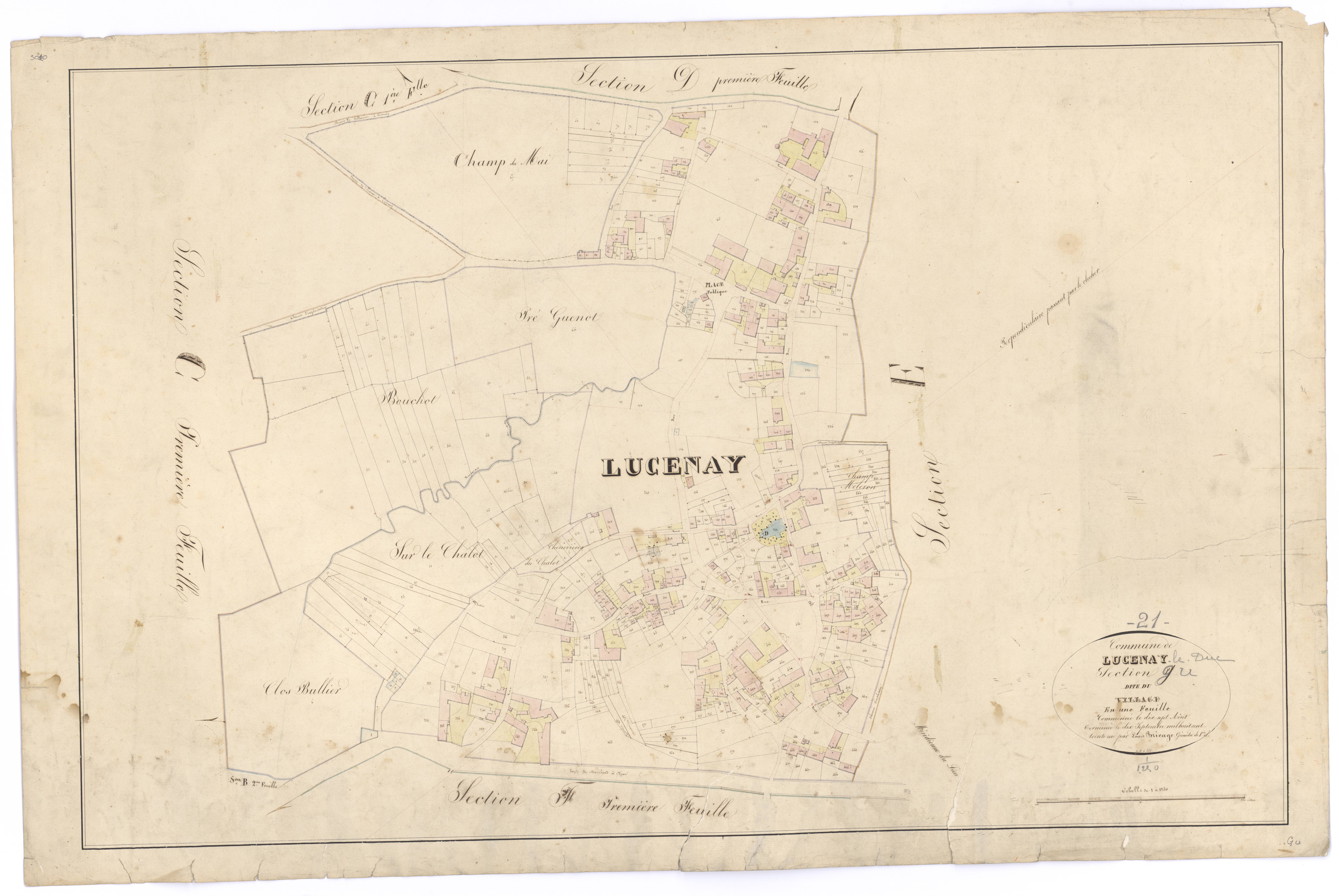 Lucenay-le-Duc - Section G - 3 P PLAN 355/14