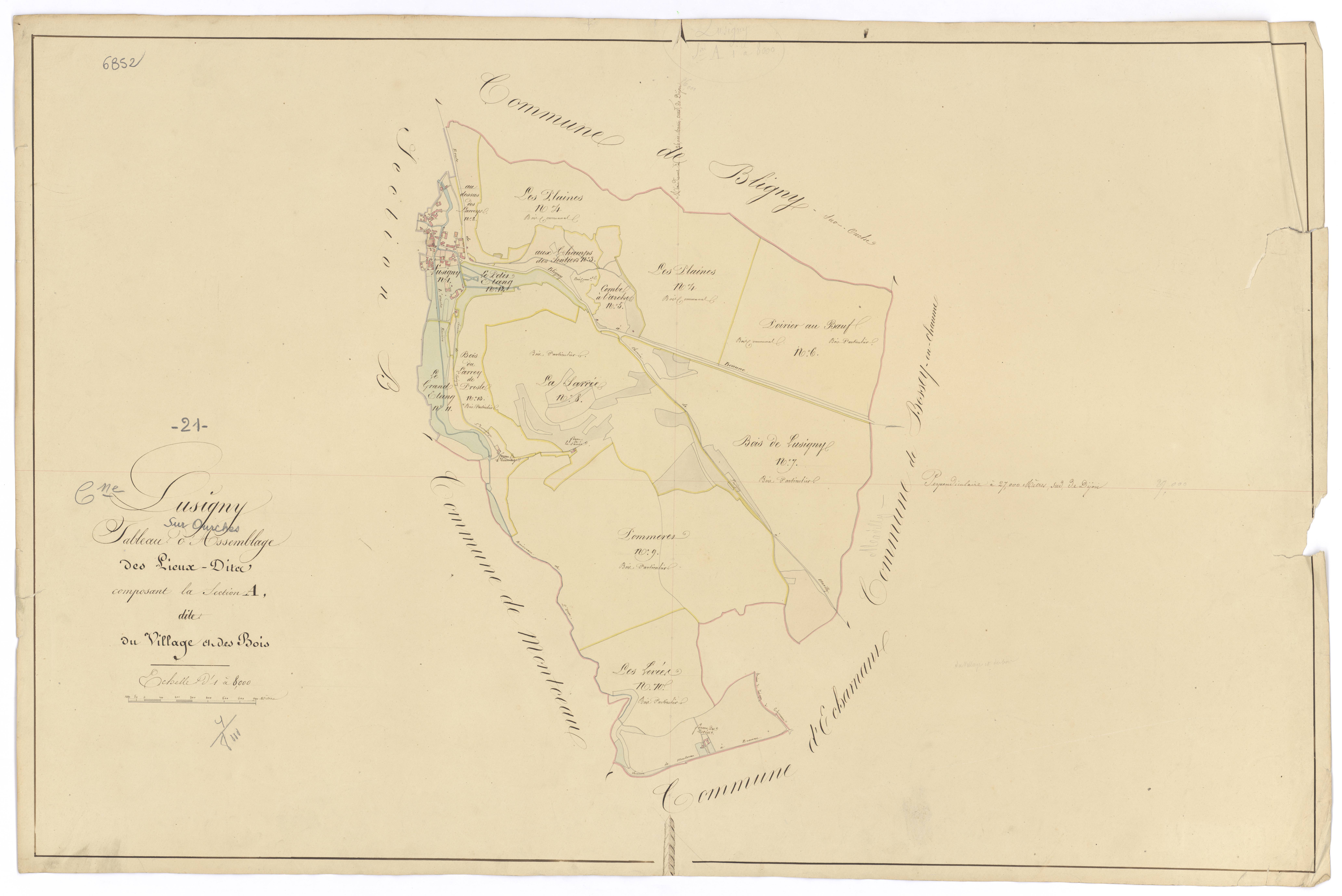 Lusigny-sur-Ouche - Section A (tableau d'assemblage) - 3 P PLAN 357/2