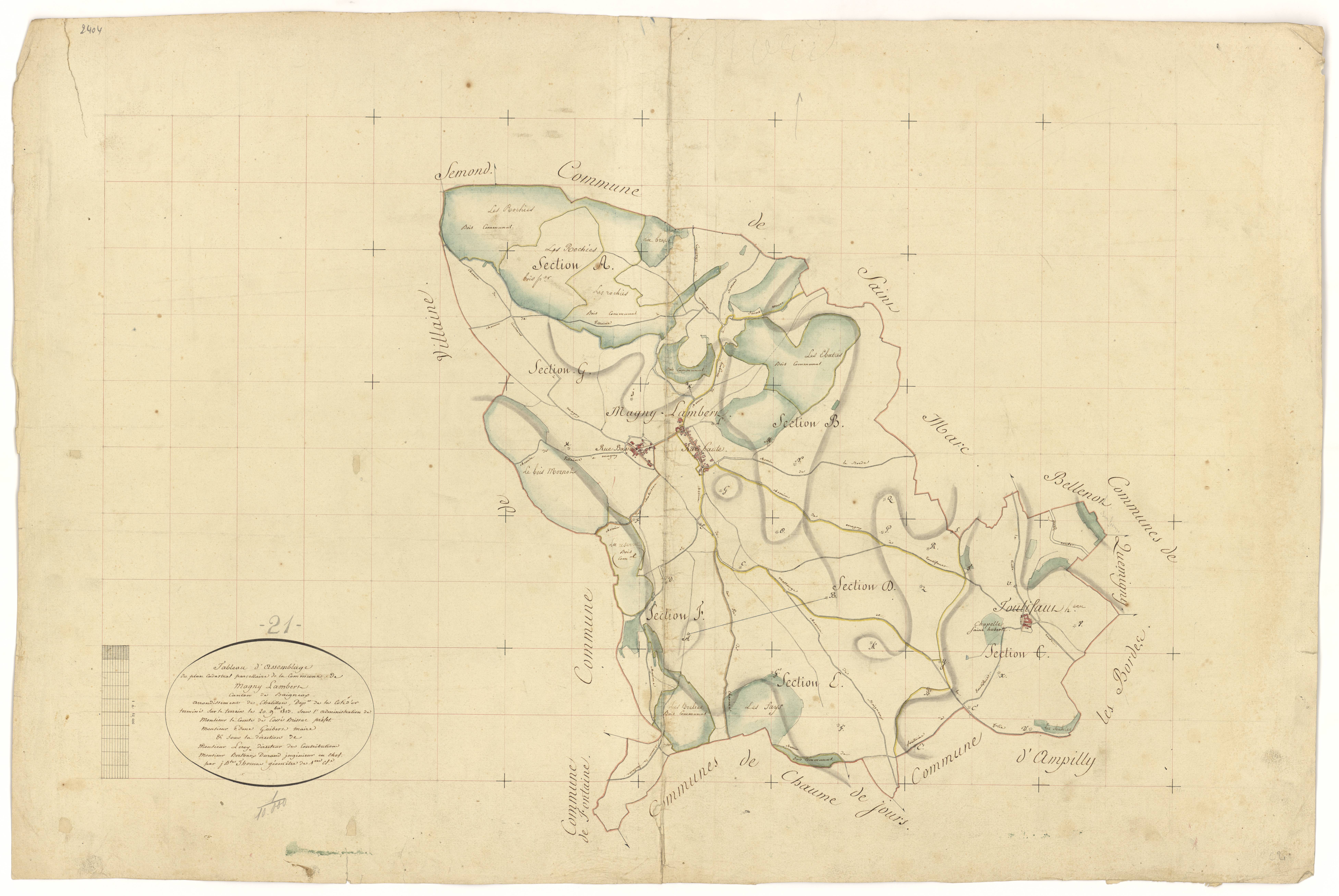 Magny-Lambert - Tableau d'assemblage - 3 P PLAN 361/1