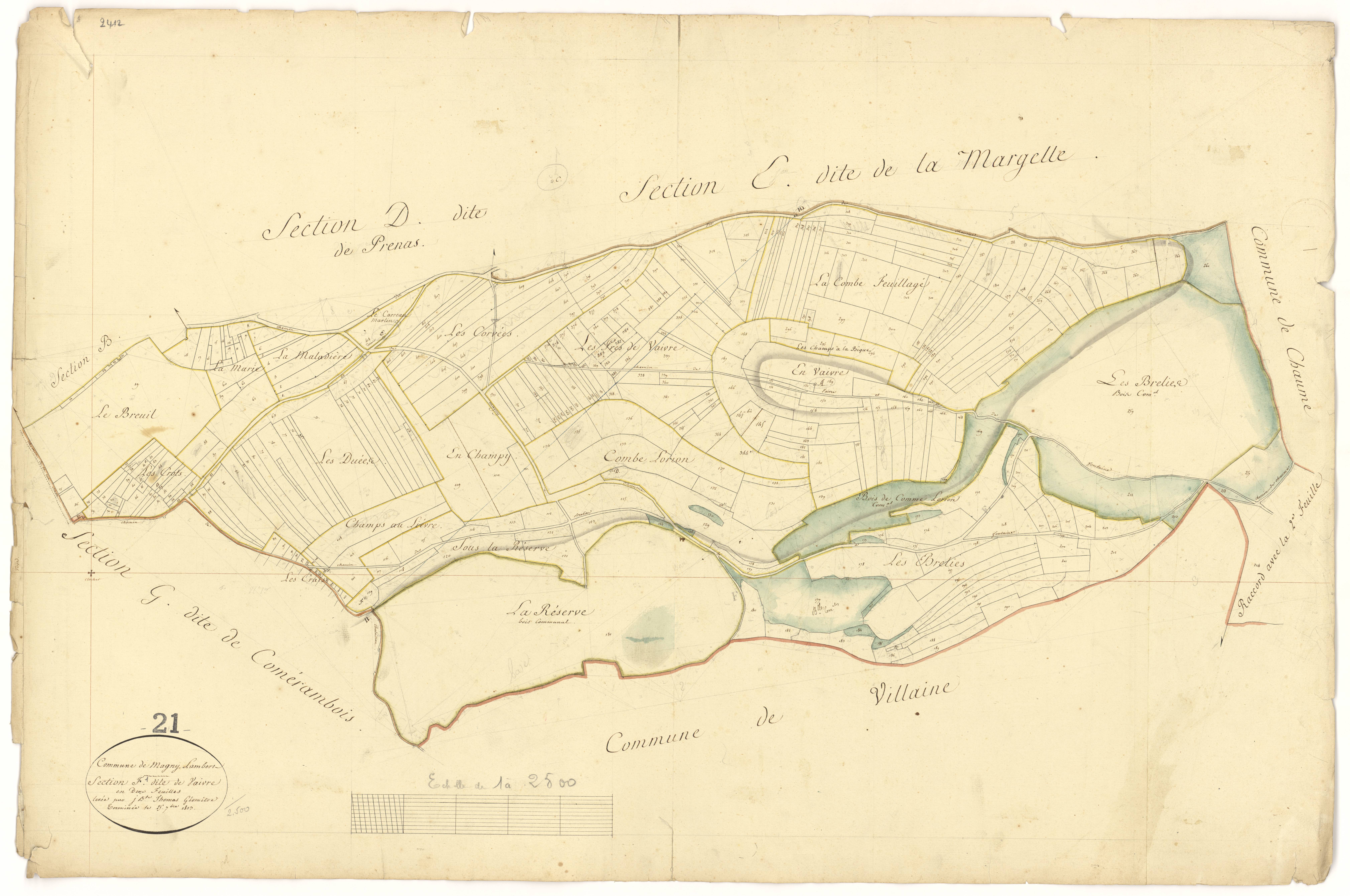 Magny-Lambert - Section F1 - 3 P PLAN 361/9