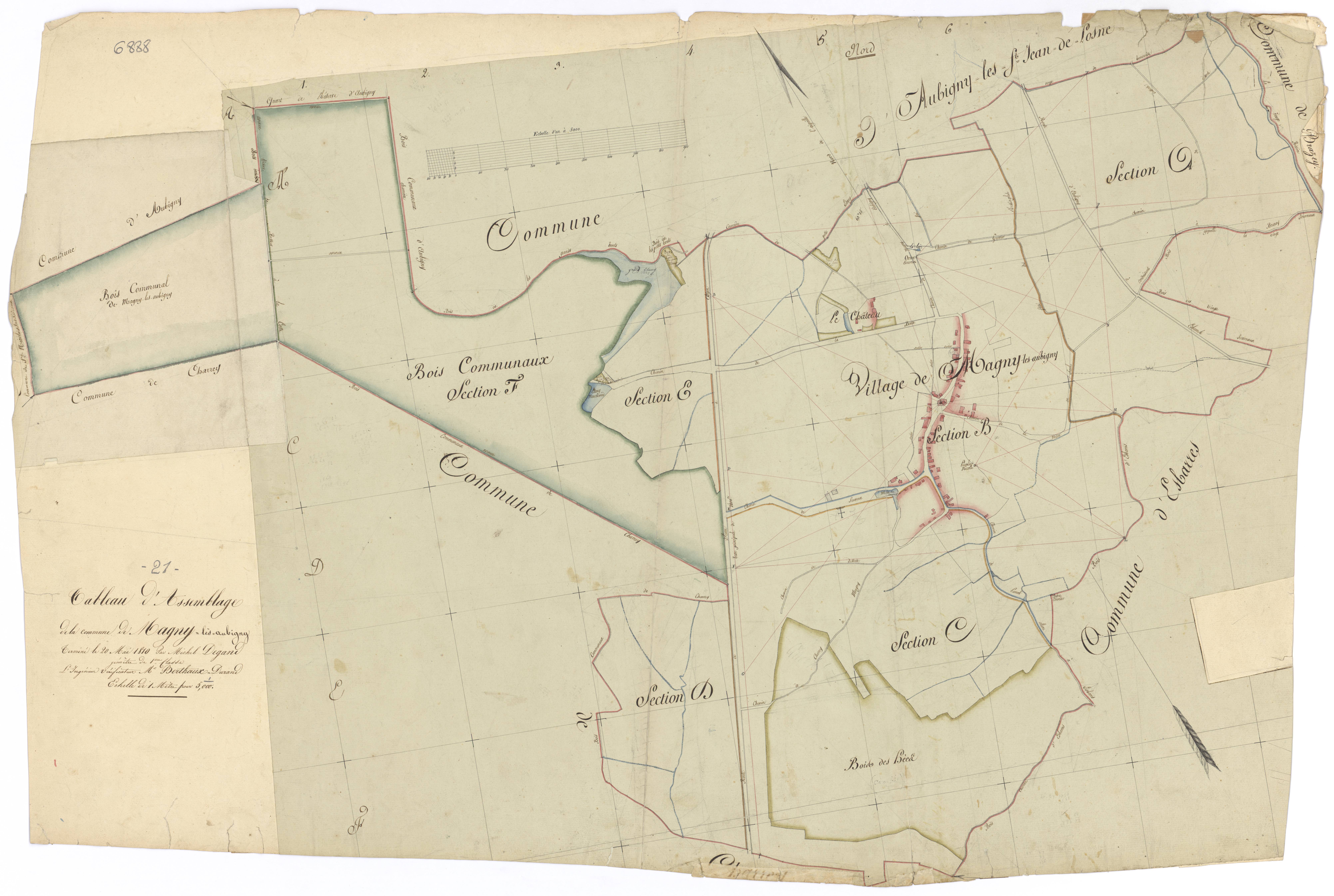 Magny-lès-Aubigny - Tableau d'assemblage - 3 P PLAN 363/1