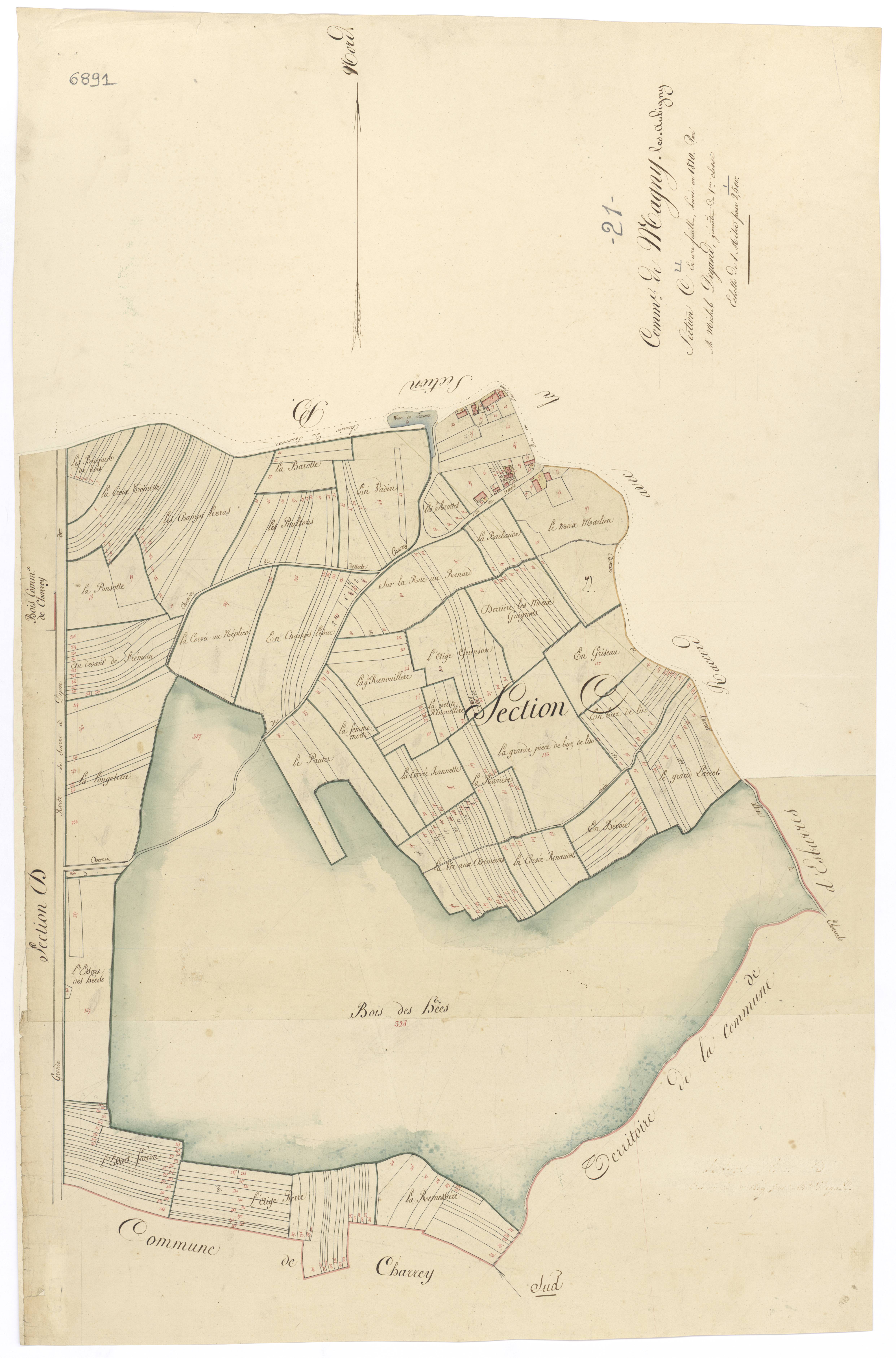 Magny-lès-Aubigny - Section C - 3 P PLAN 363/4