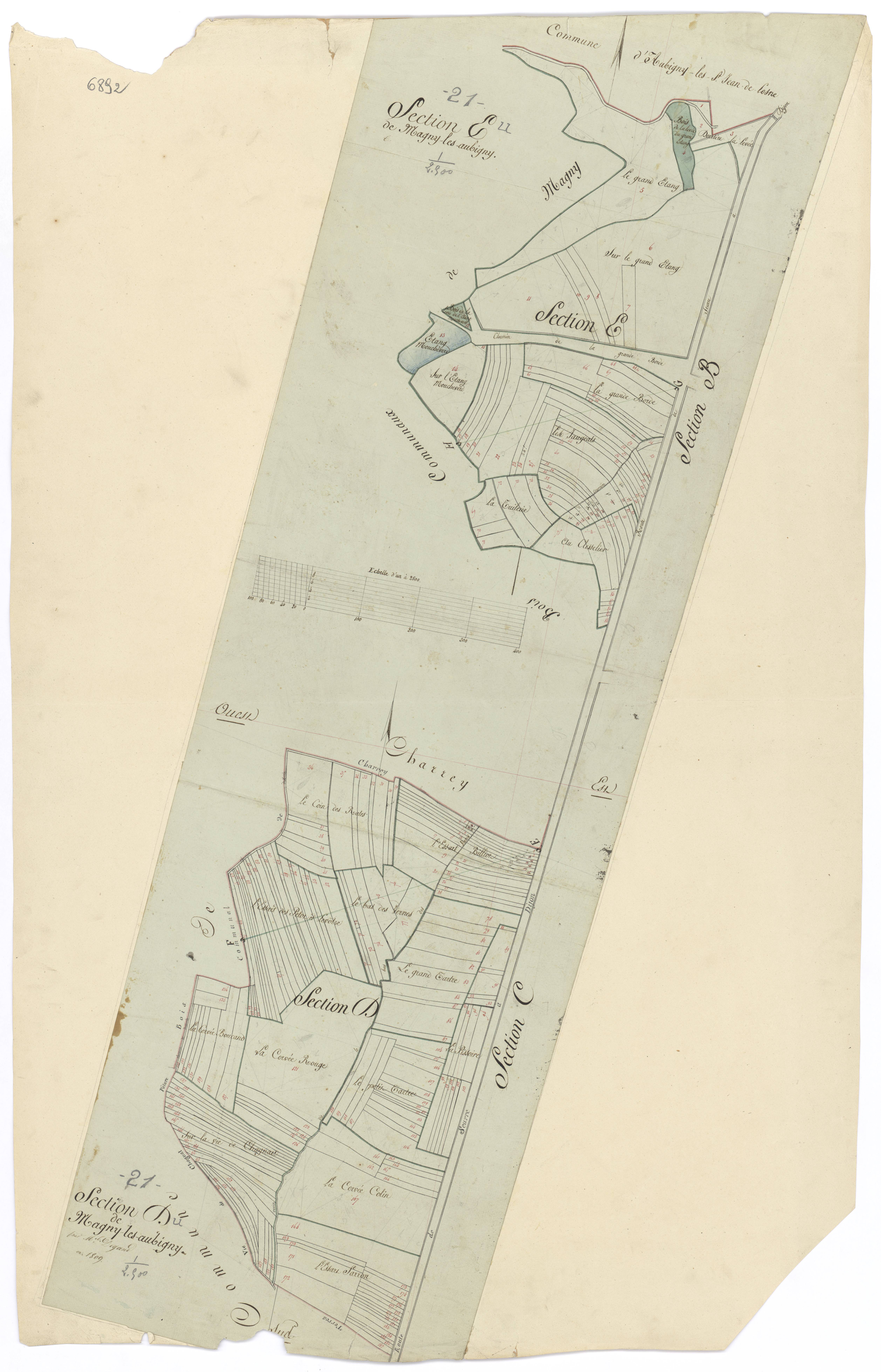 Magny-lès-Aubigny - Sections D et E - 3 P PLAN 363/5