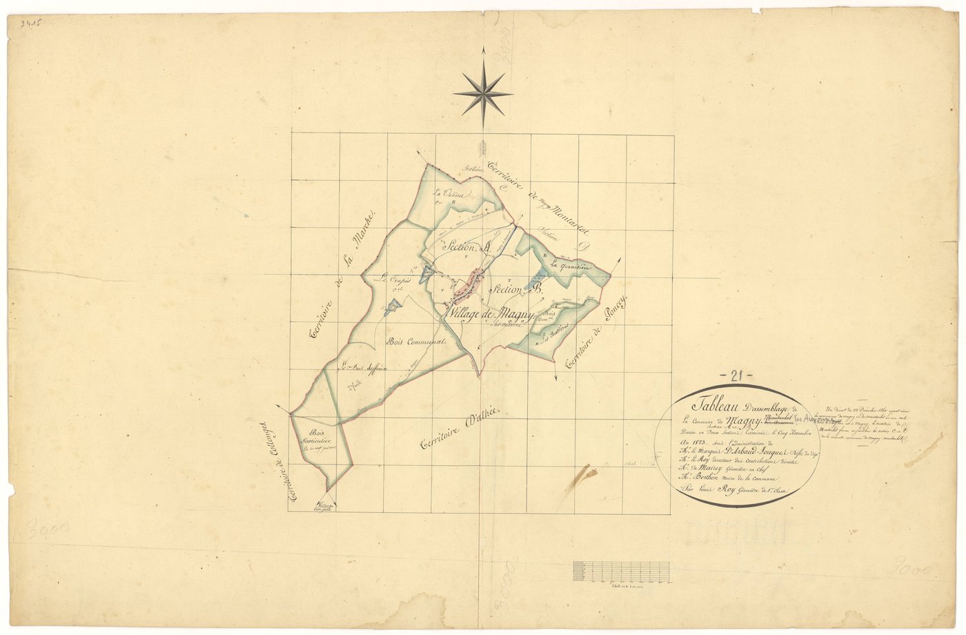 Magny-Montarlot - Tableau d'assemblage Magny - 3 P PLAN 364/1