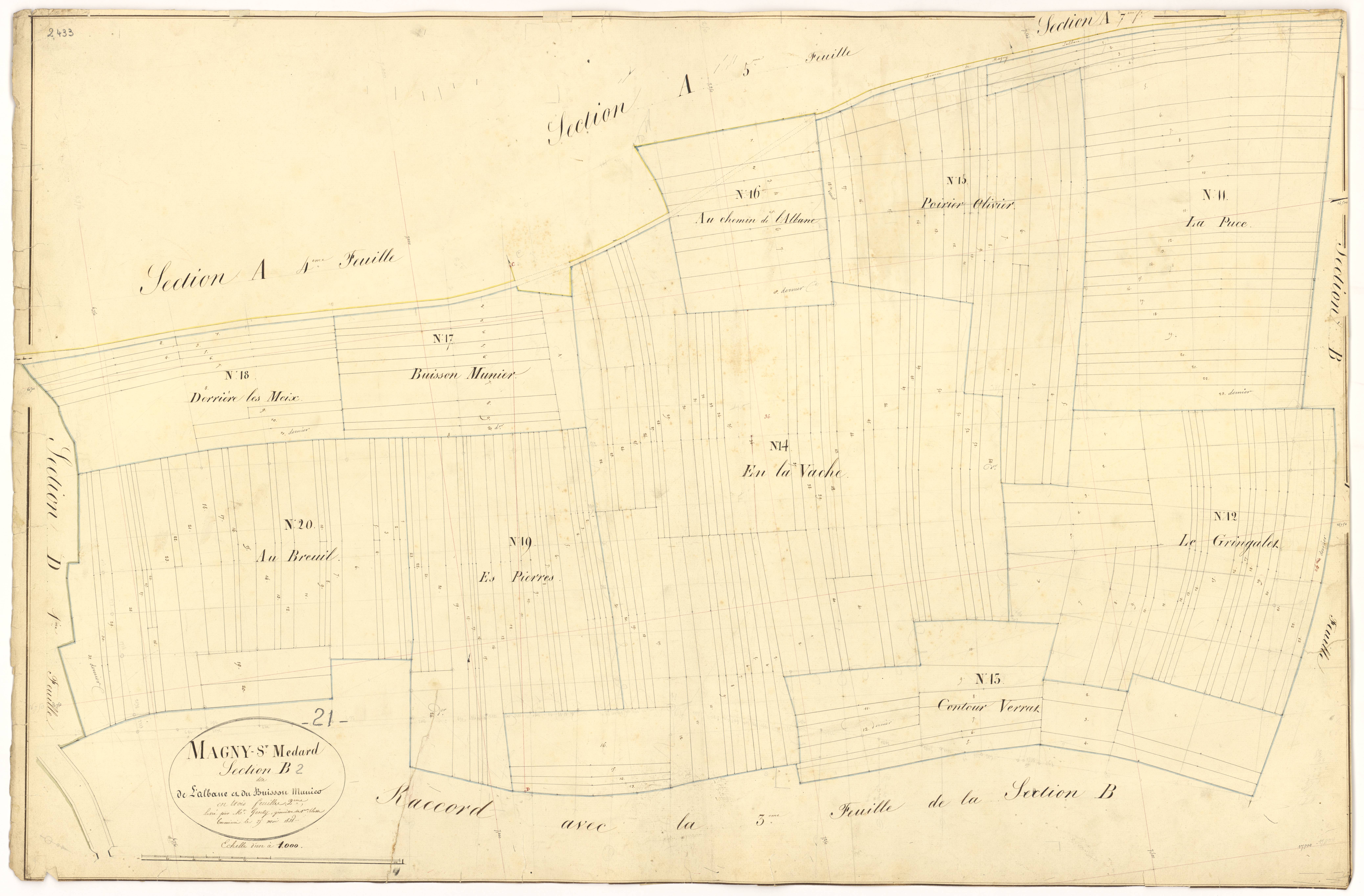 Magny-Saint-Médard - Section B2 - 3 P PLAN 366/12