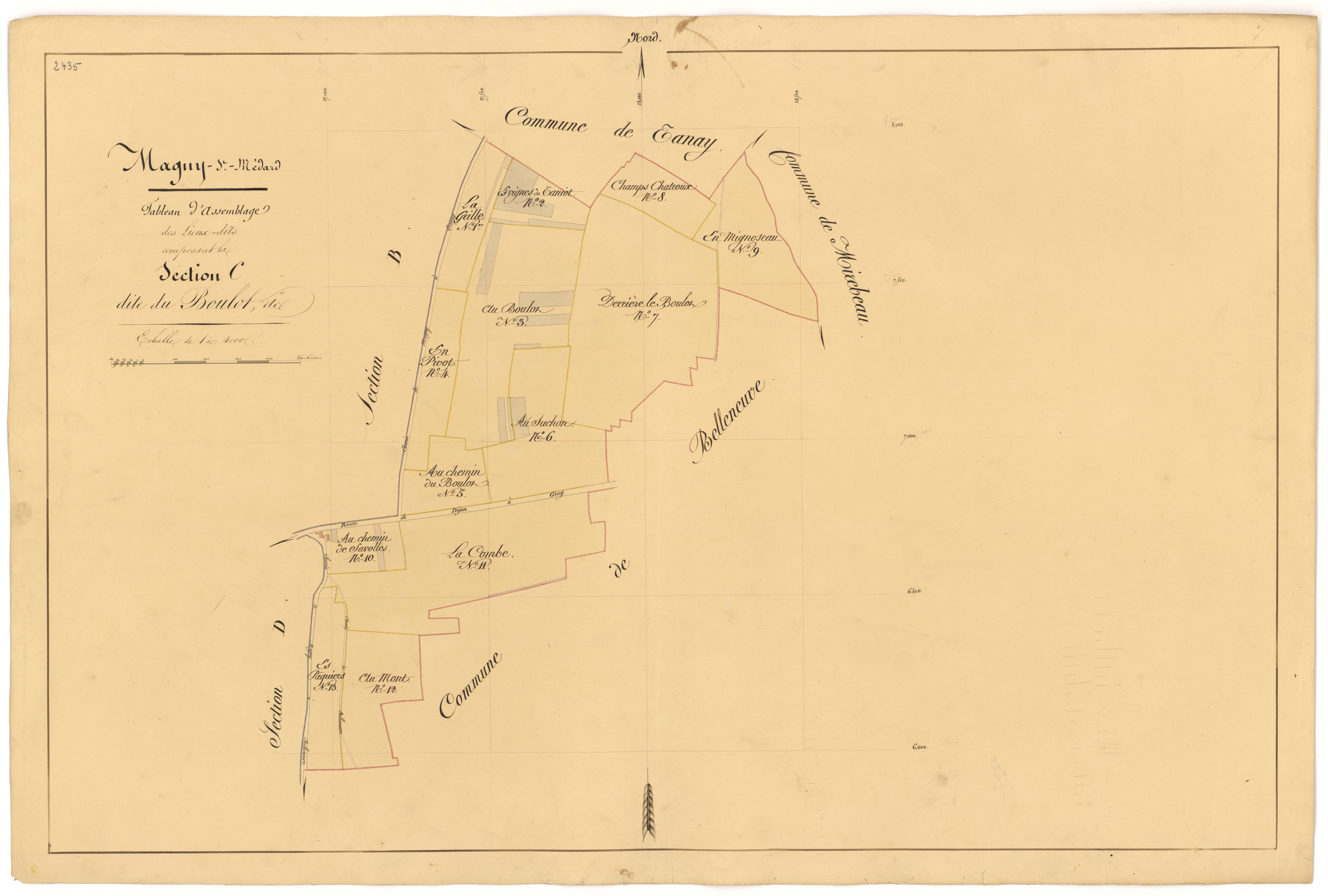 Magny-Saint-Médard - Section C (tableau d'assemblage) - 3 P PLAN 366/14