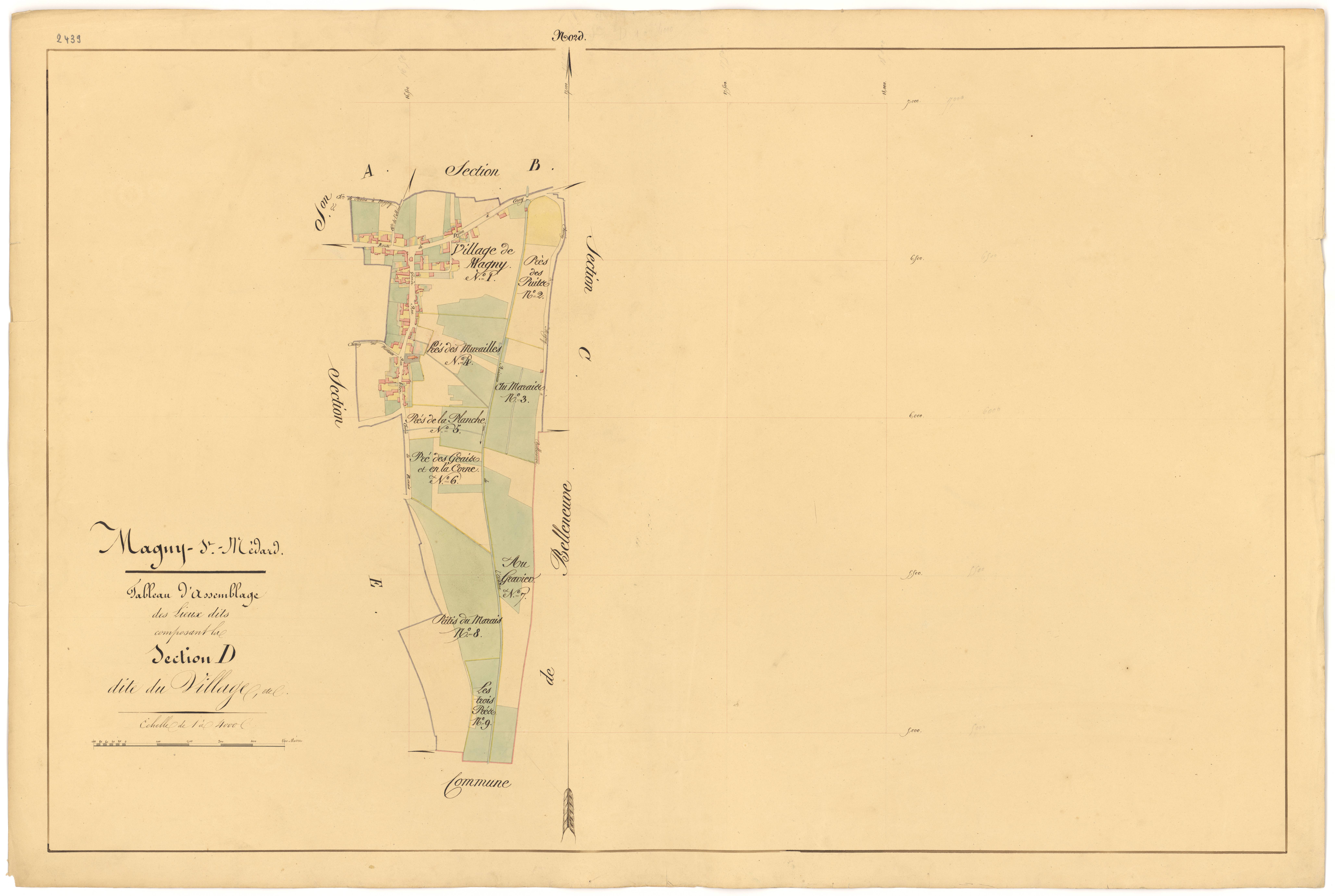 Magny-Saint-Médard - Section D (tableau d'assemblage) - 3 P PLAN 366/18