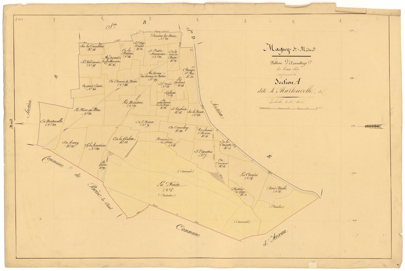 Magny-Saint-Médard - Section A (tableau d'assemblage) - 3 P PLAN 366/2