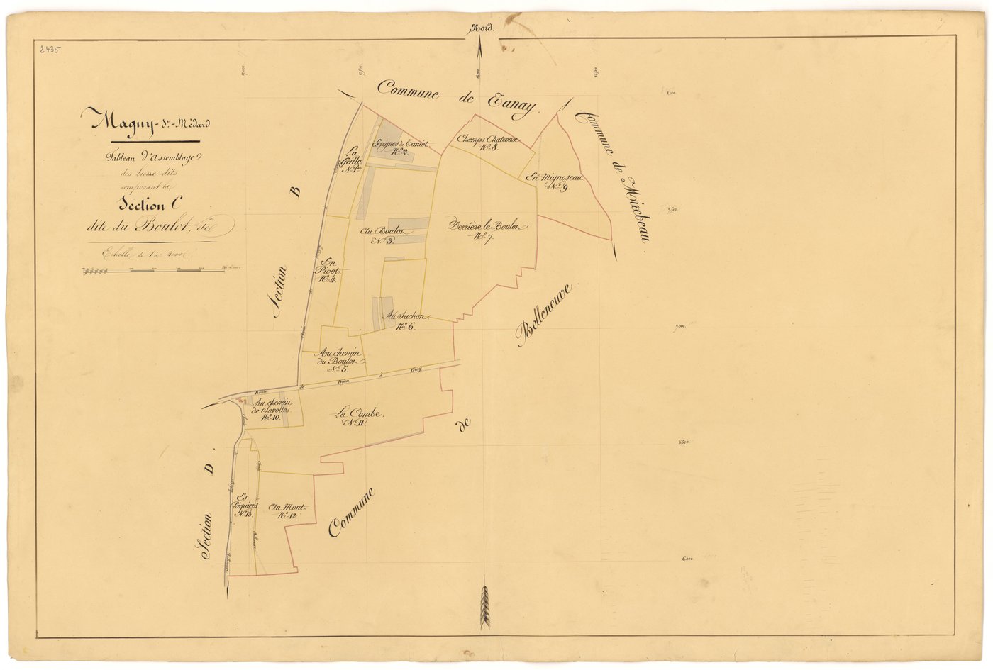 Magny-Saint-Médard - Section C (tableau d'assemblage) - 3 P PLAN 366/14