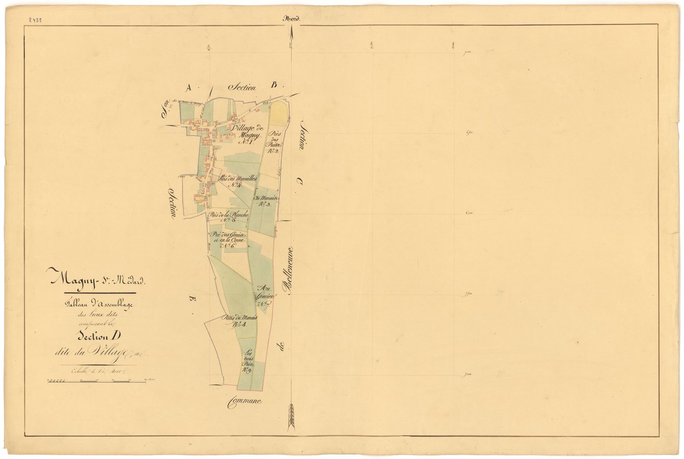 Magny-Saint-Médard - Section D (tableau d'assemblage) - 3 P PLAN 366/18