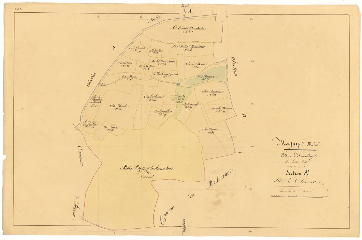 Magny-Saint-Médard - Section E (tableau d'assemblage) - 3 P PLAN 366/21