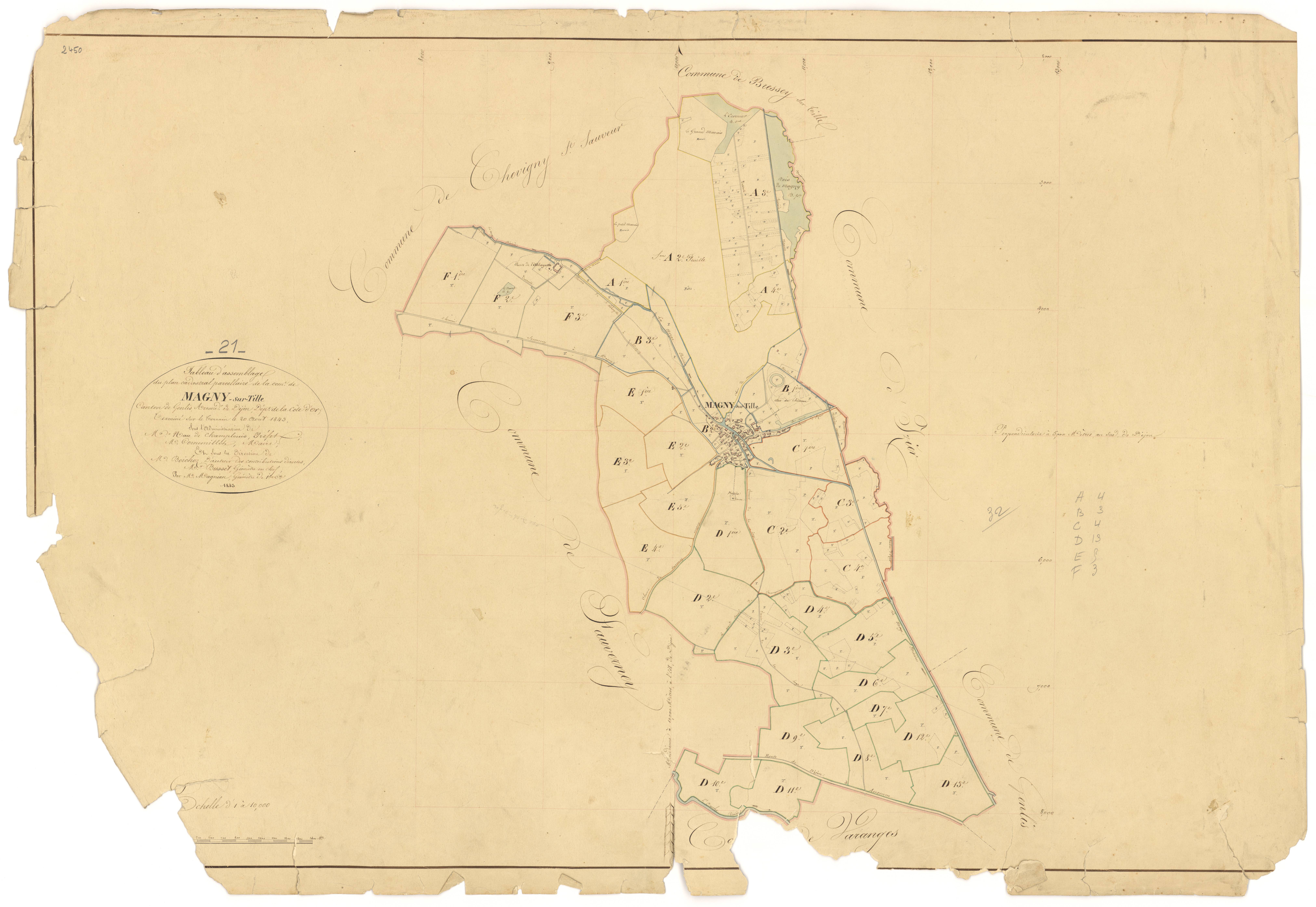 Magny-sur-Tille - Tableau d'assemblage - 3 P PLAN 367/1