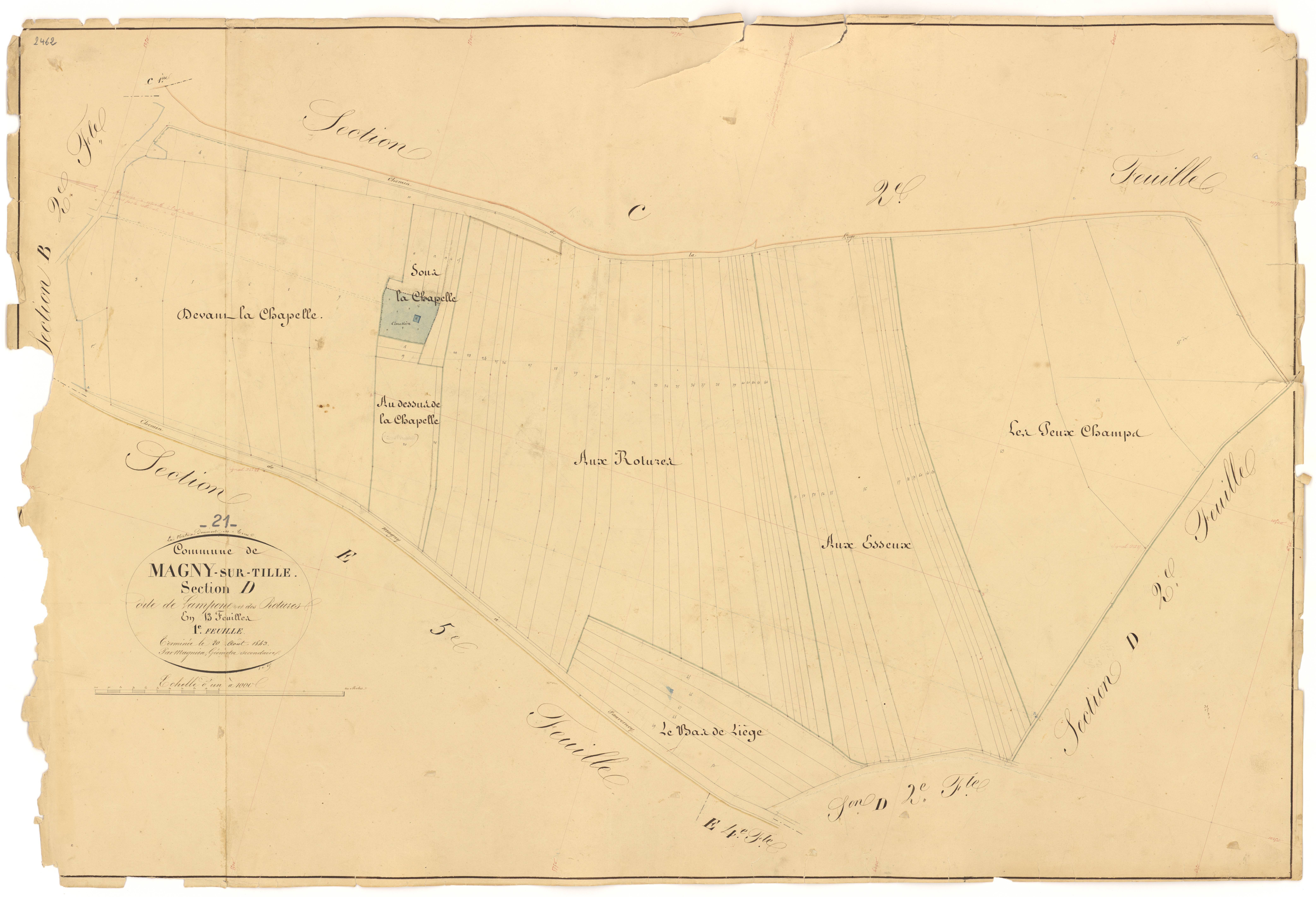 Magny-sur-Tille - Section D1 - 3 P PLAN 367/13