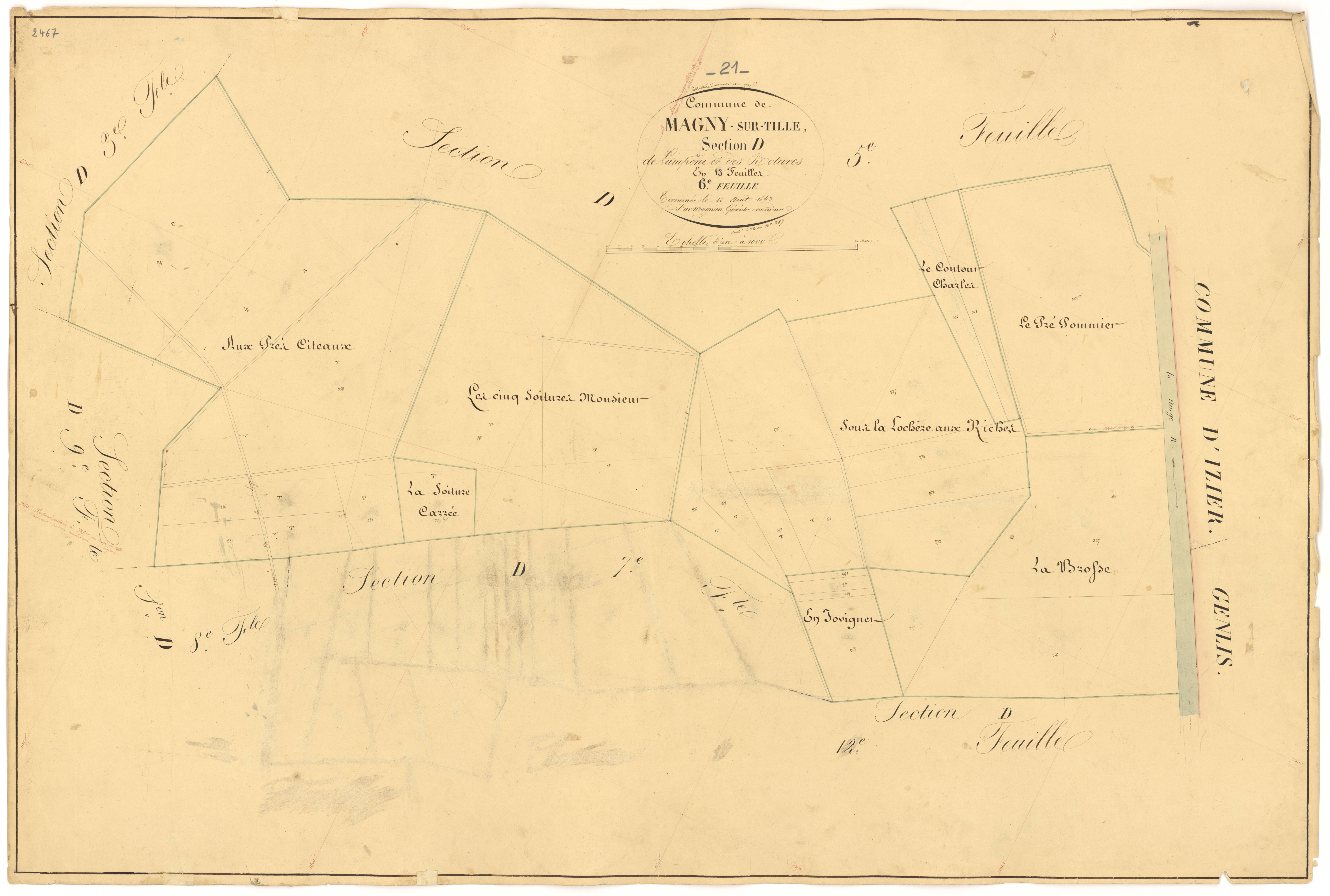 Magny-sur-Tille - Section D6 - 3 P PLAN 367/18