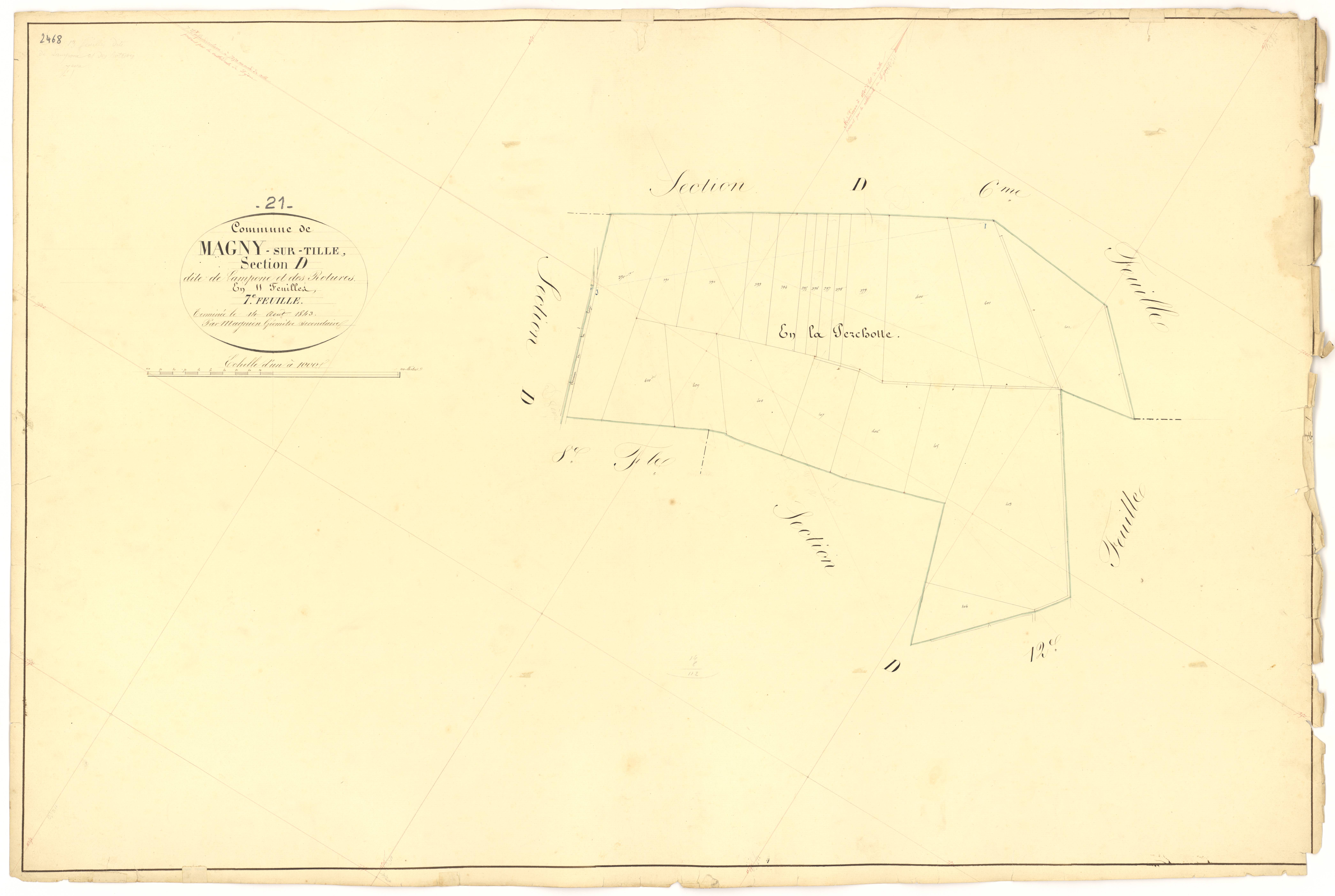 Magny-sur-Tille - Section D7 - 3 P PLAN 367/19