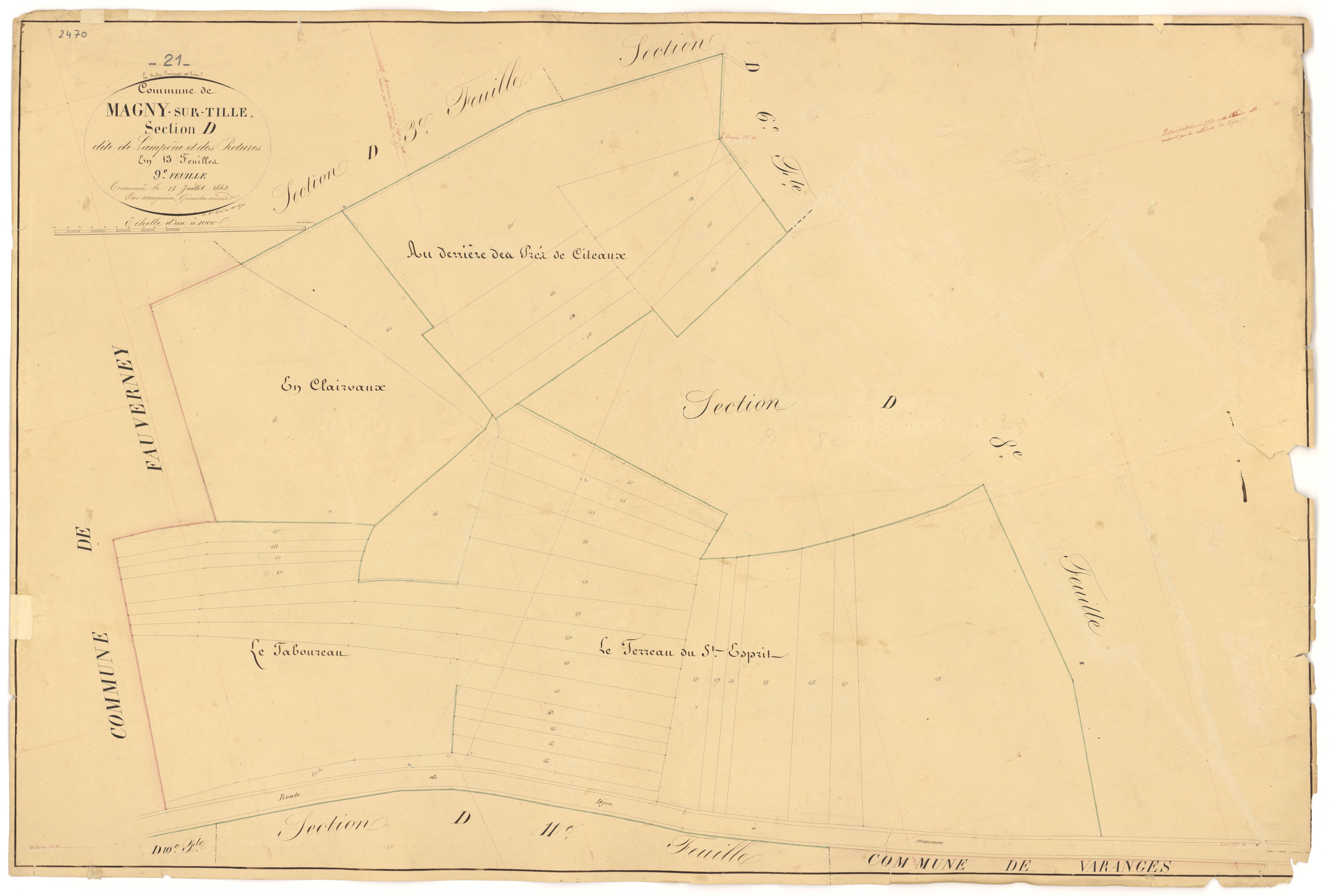 Magny-sur-Tille - Section D9 - 3 P PLAN 367/21